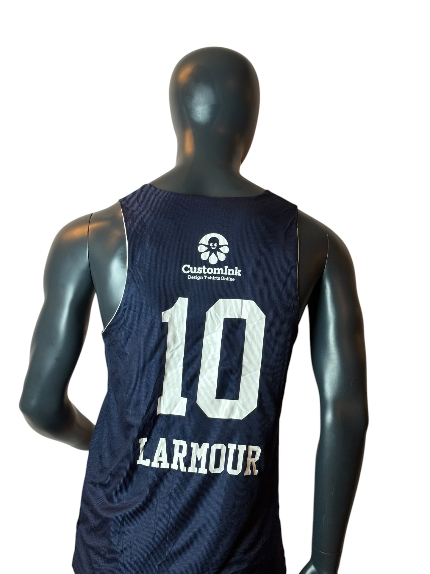 Father Judge Lacrosse Retro Jersey Navy Number 10 Larmour Size M