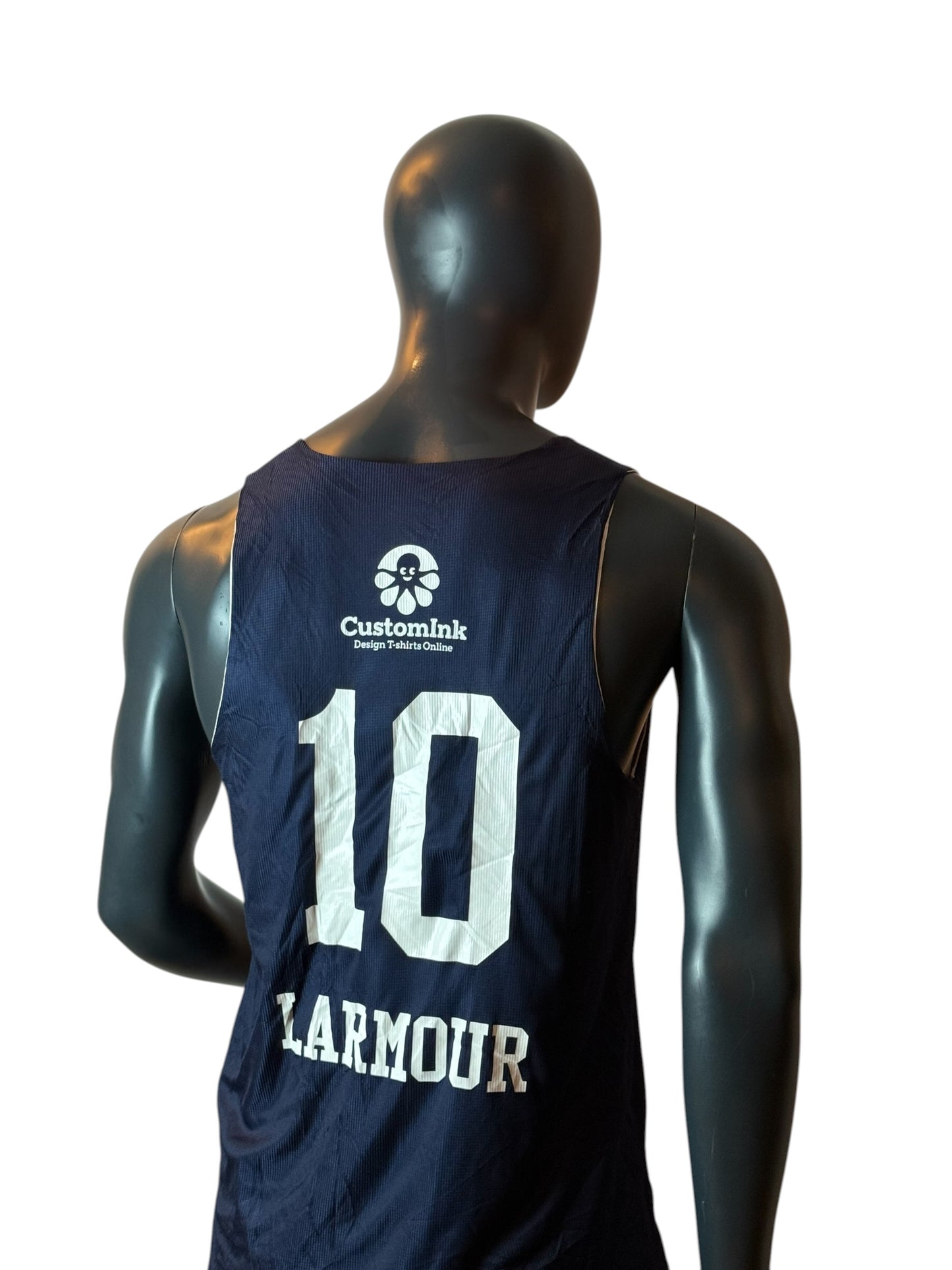 Father Judge Lacrosse Retro Jersey Navy Number 10 Larmour Size M