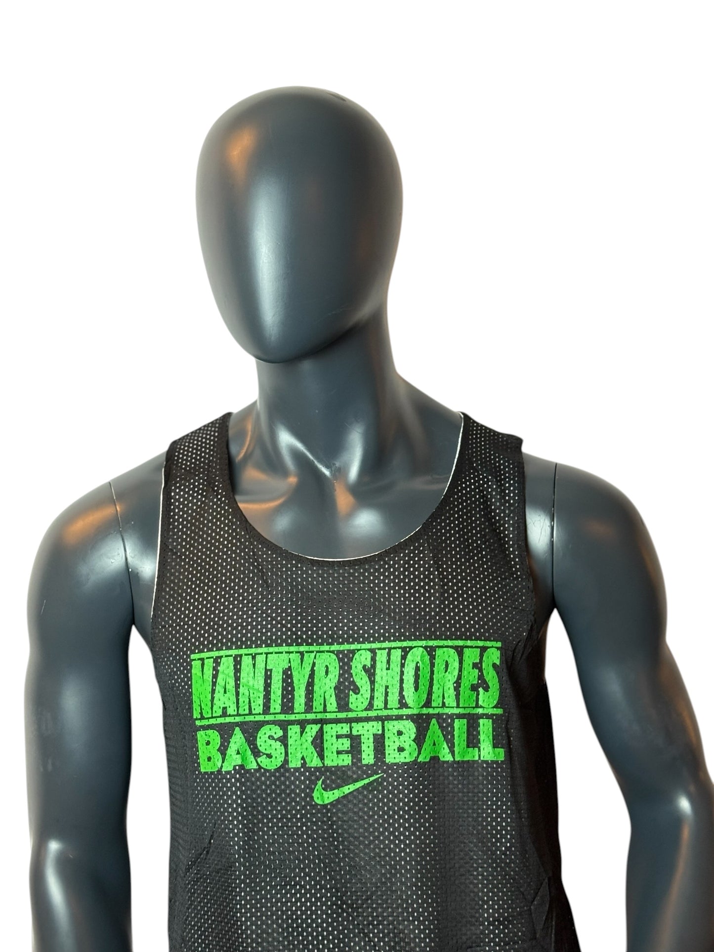 Nike Vanity Shores Basketball Mesh Jersey Black Green Retro Style Size M