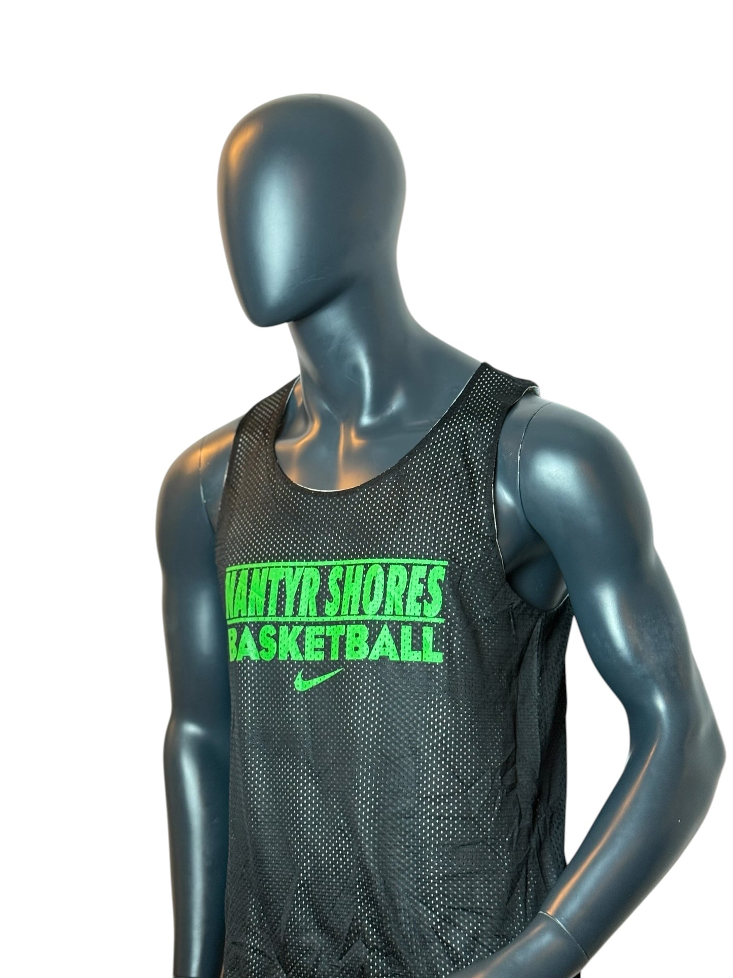 Nike Vanity Shores Basketball Mesh Jersey Black Green Retro Style Size M
