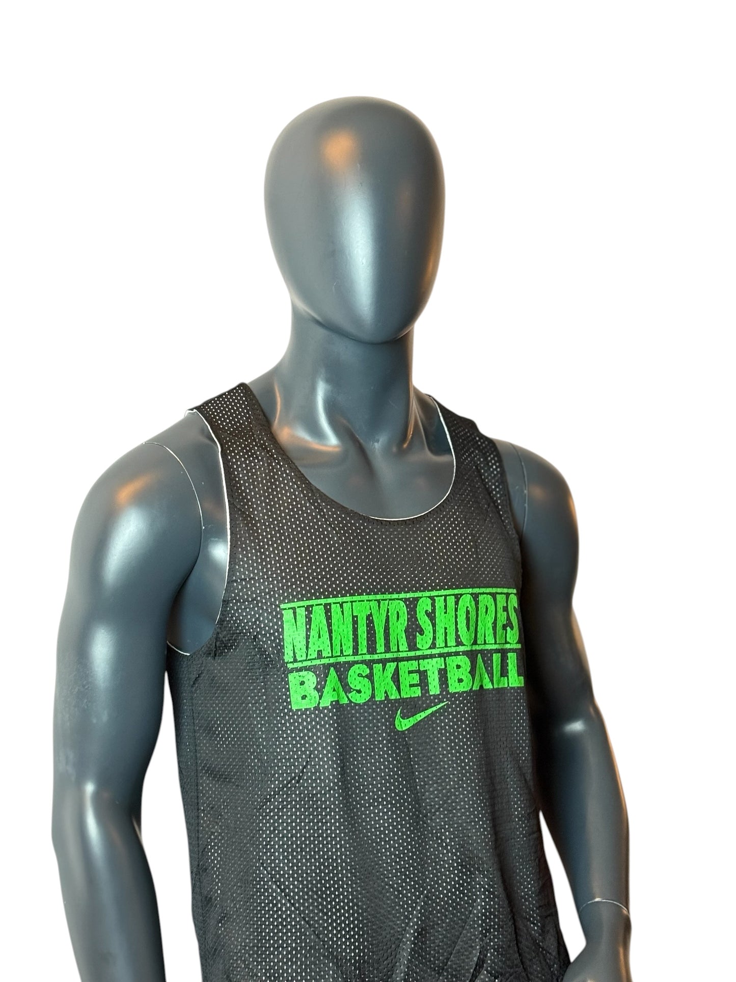 Nike Vanity Shores Basketball Mesh Jersey Black Green Retro Style Size M