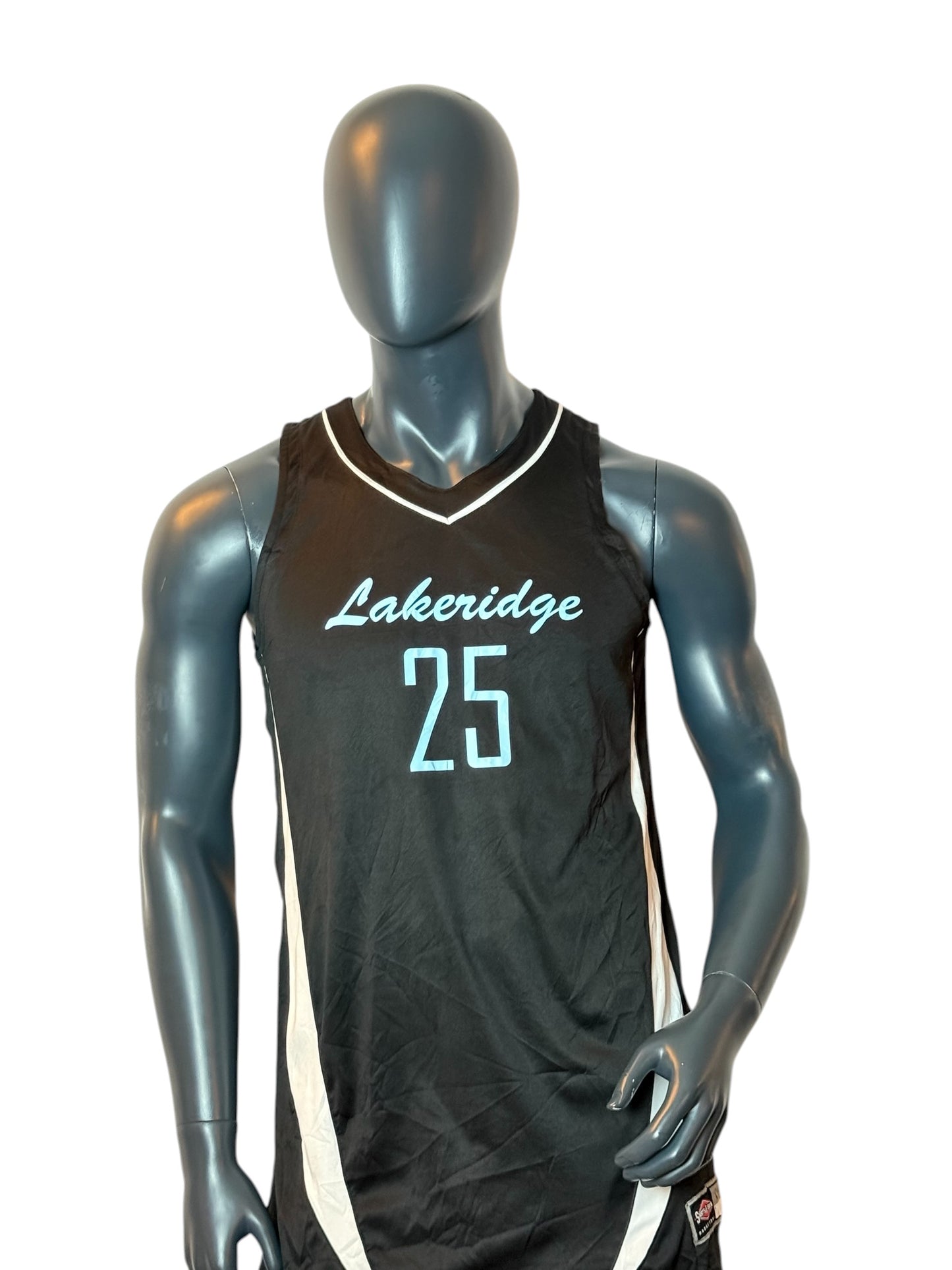 Lakeridge Basketball Vintage Style Jersey Black Number 25 Size L