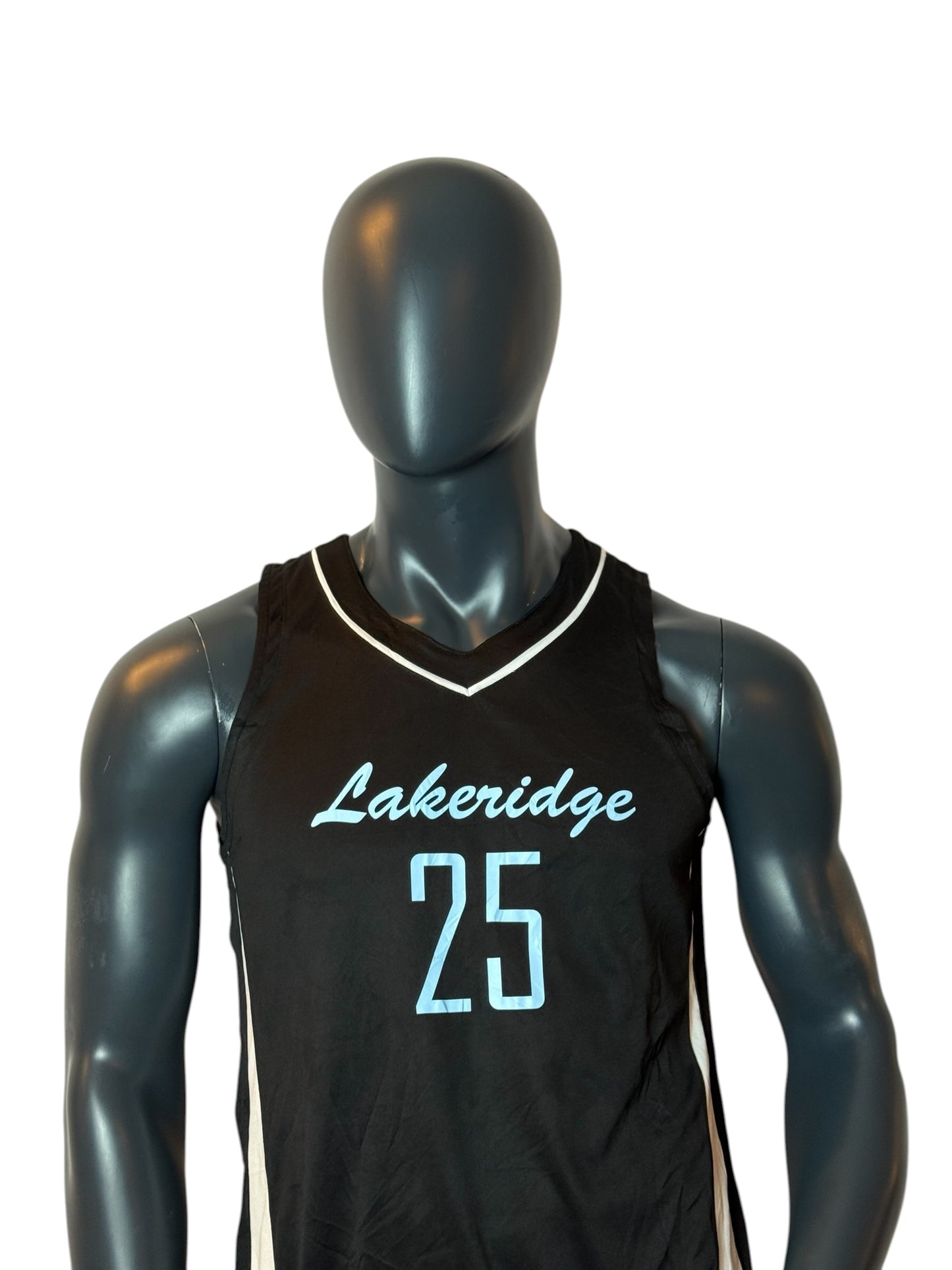 Lakeridge Basketball Vintage Style Jersey Black Number 25 Size L
