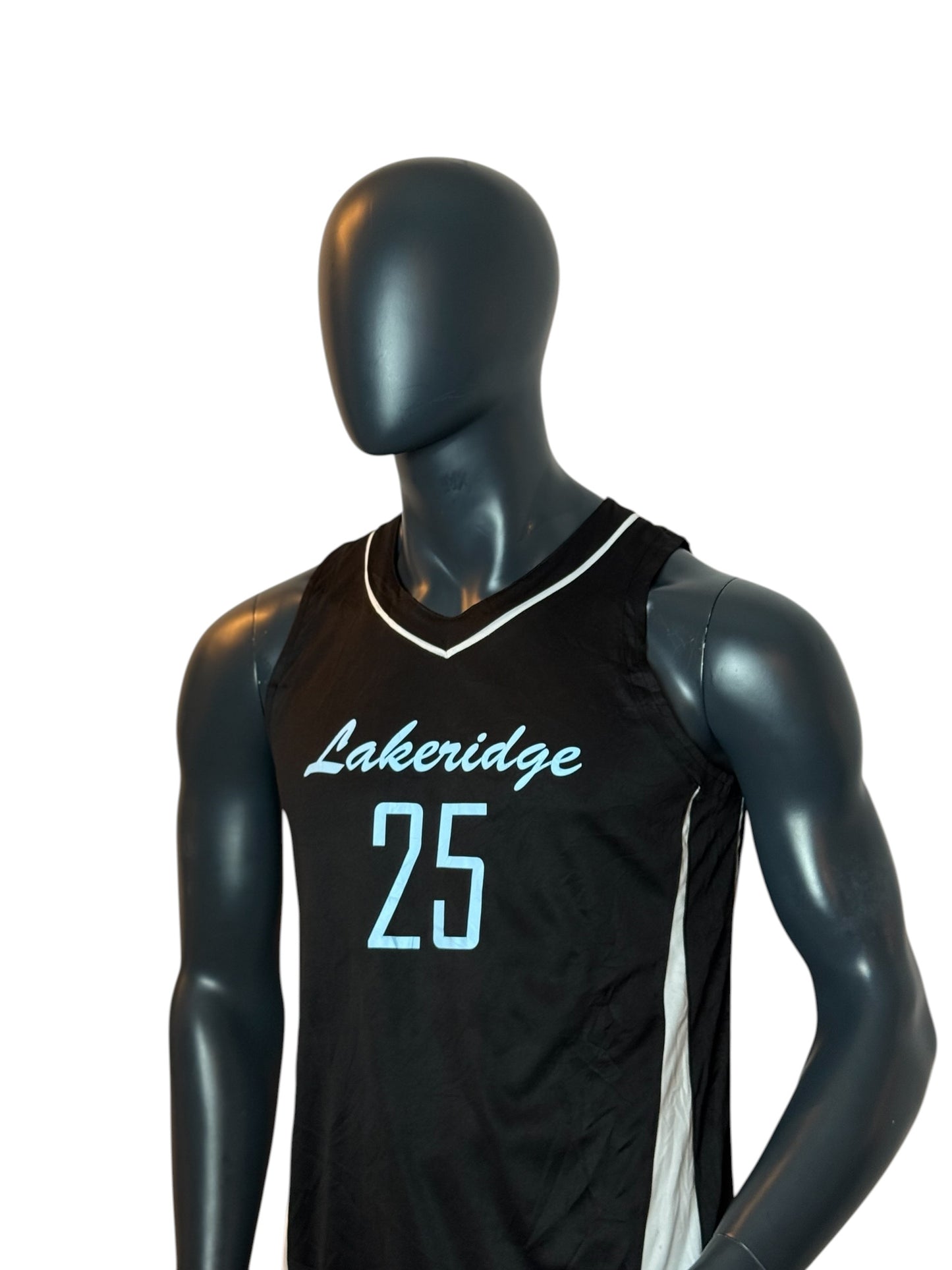 Lakeridge Basketball Vintage Style Jersey Black Number 25 Size L
