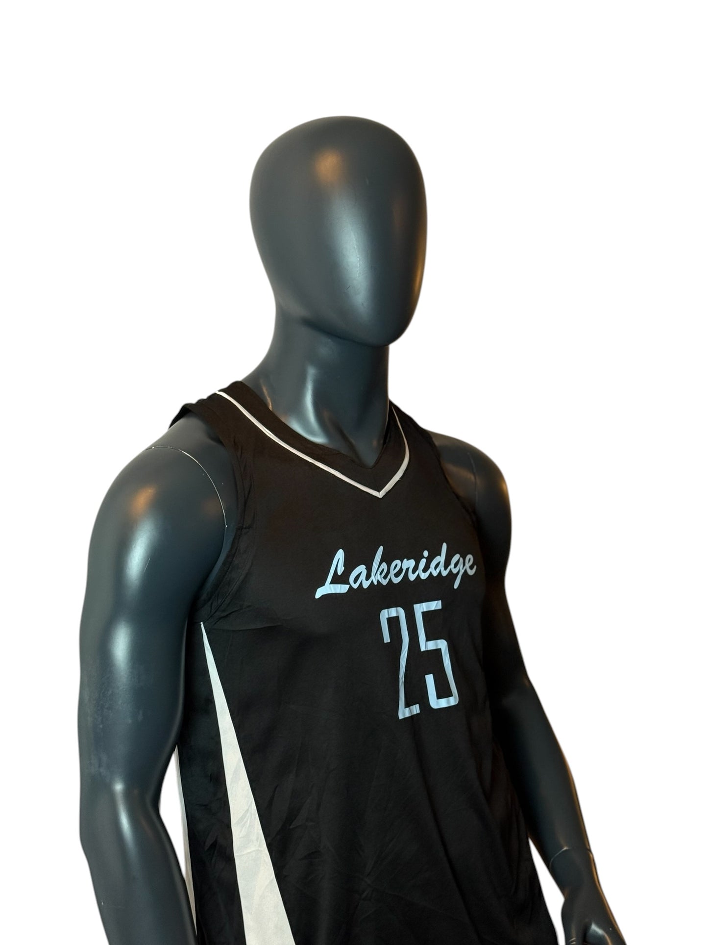 Lakeridge Basketball Vintage Style Jersey Black Number 25 Size L