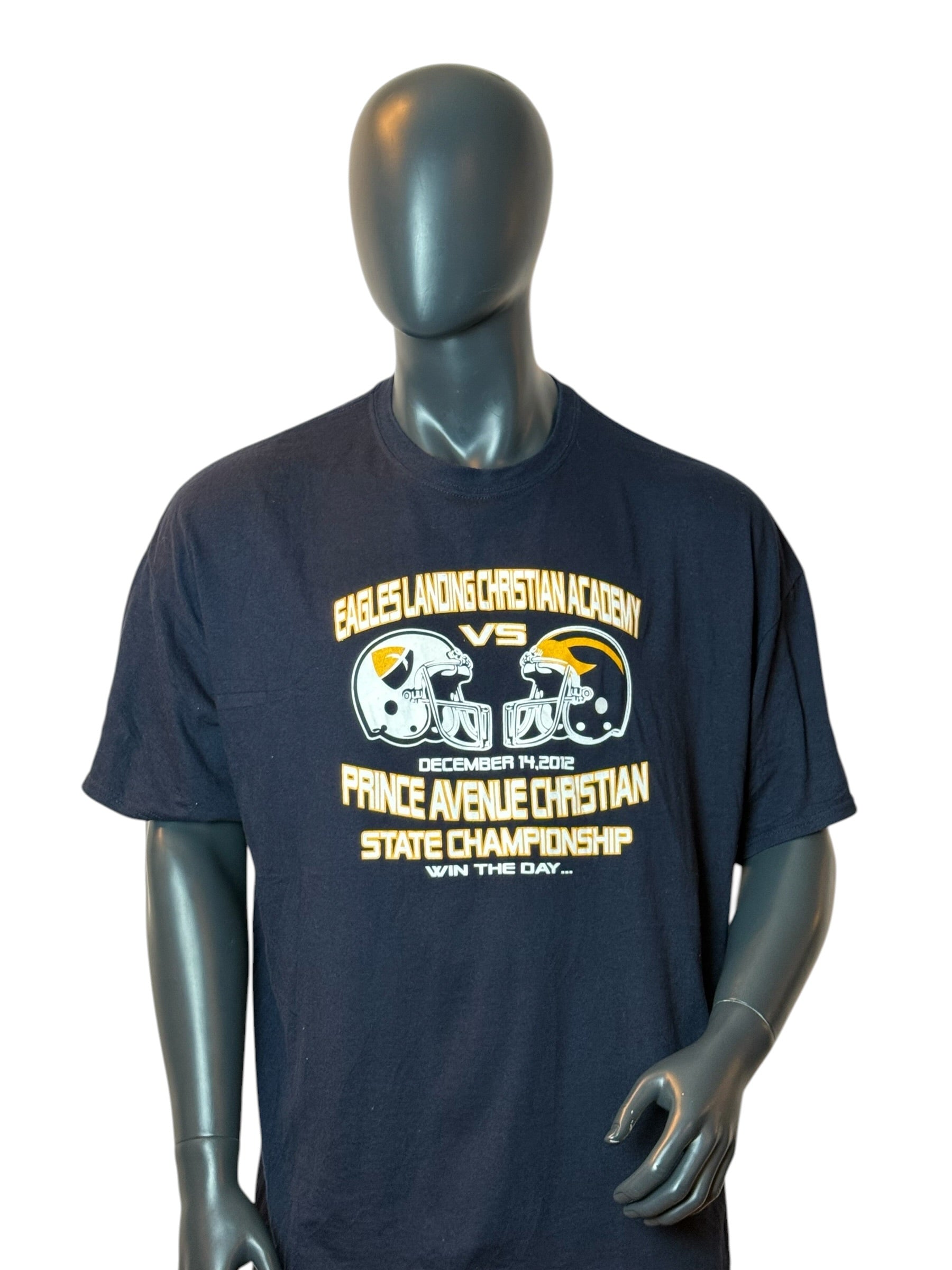 Eagles Landing vs Prince Avenue Championship T-Shirt Navy Vintage Football Tee