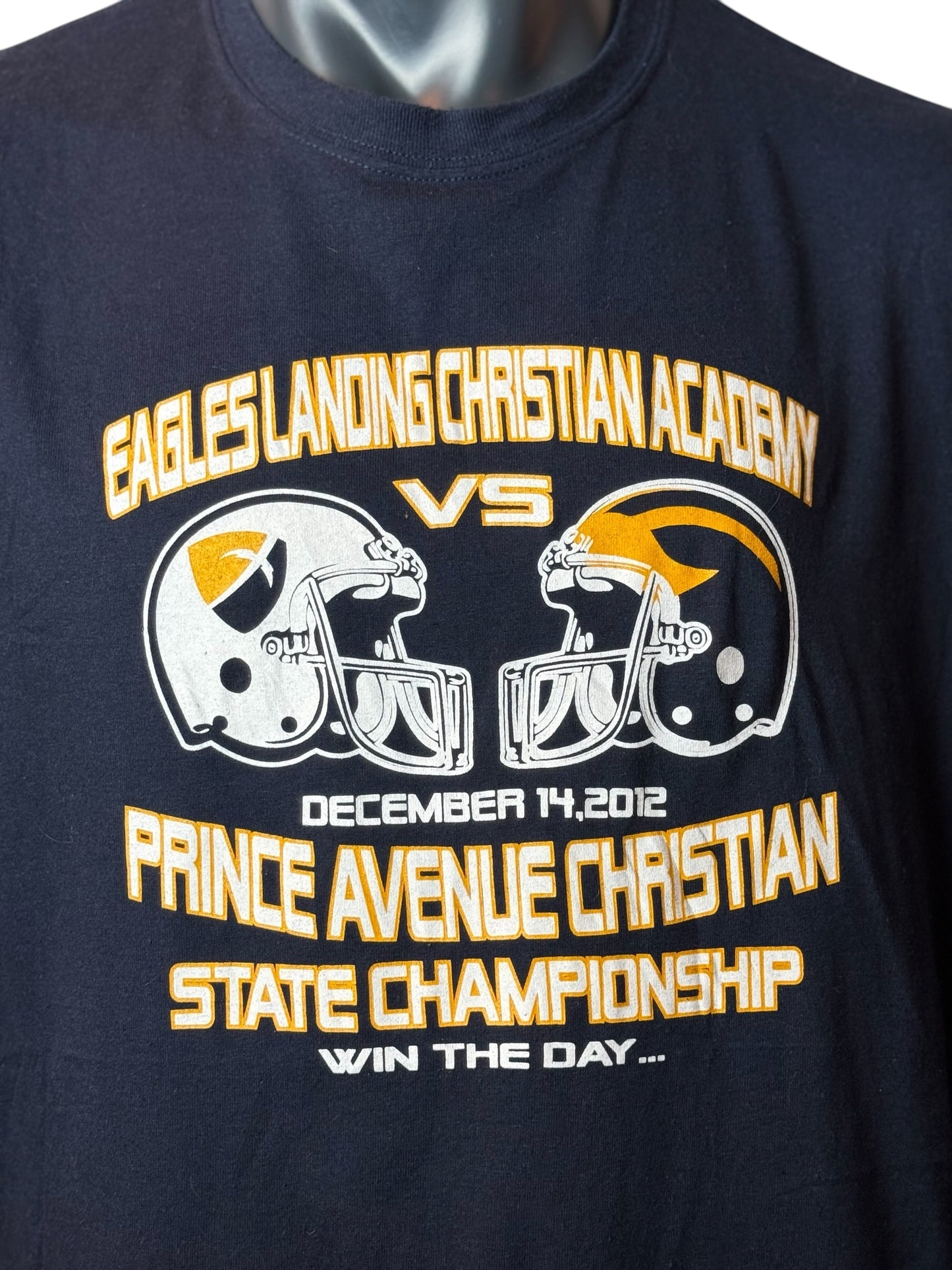 Eagles Landing vs Prince Avenue Championship T-Shirt Navy Vintage Football Tee Size XXL