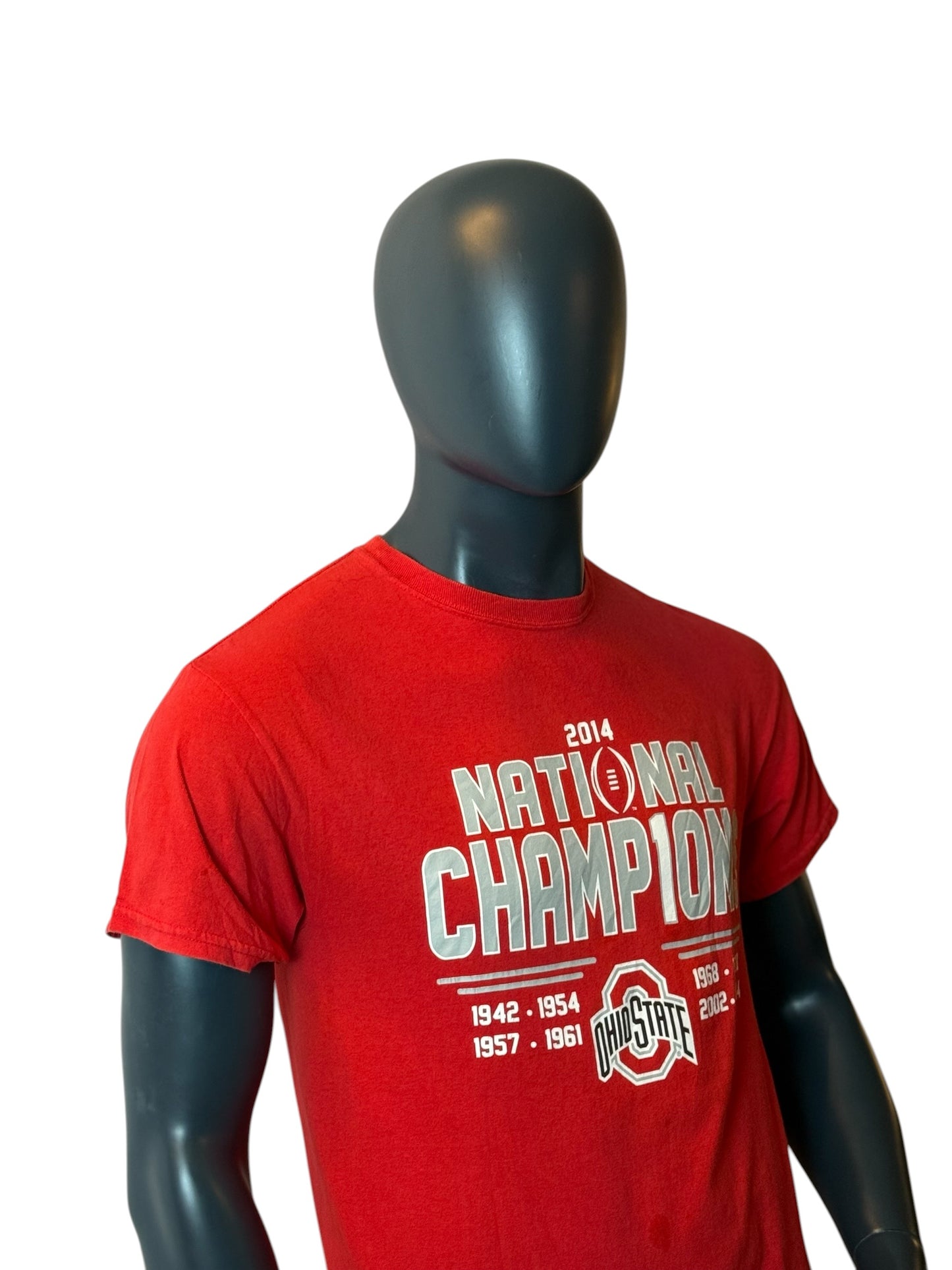 Ohio State Buckeyes National Champions T-Shirt Red Vintage College Tee Size M