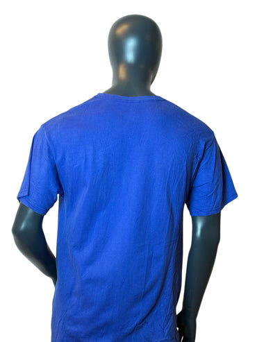 Bret Harte Broncos Baseball T-Shirt Blue Vintage School Sports Tee Size L