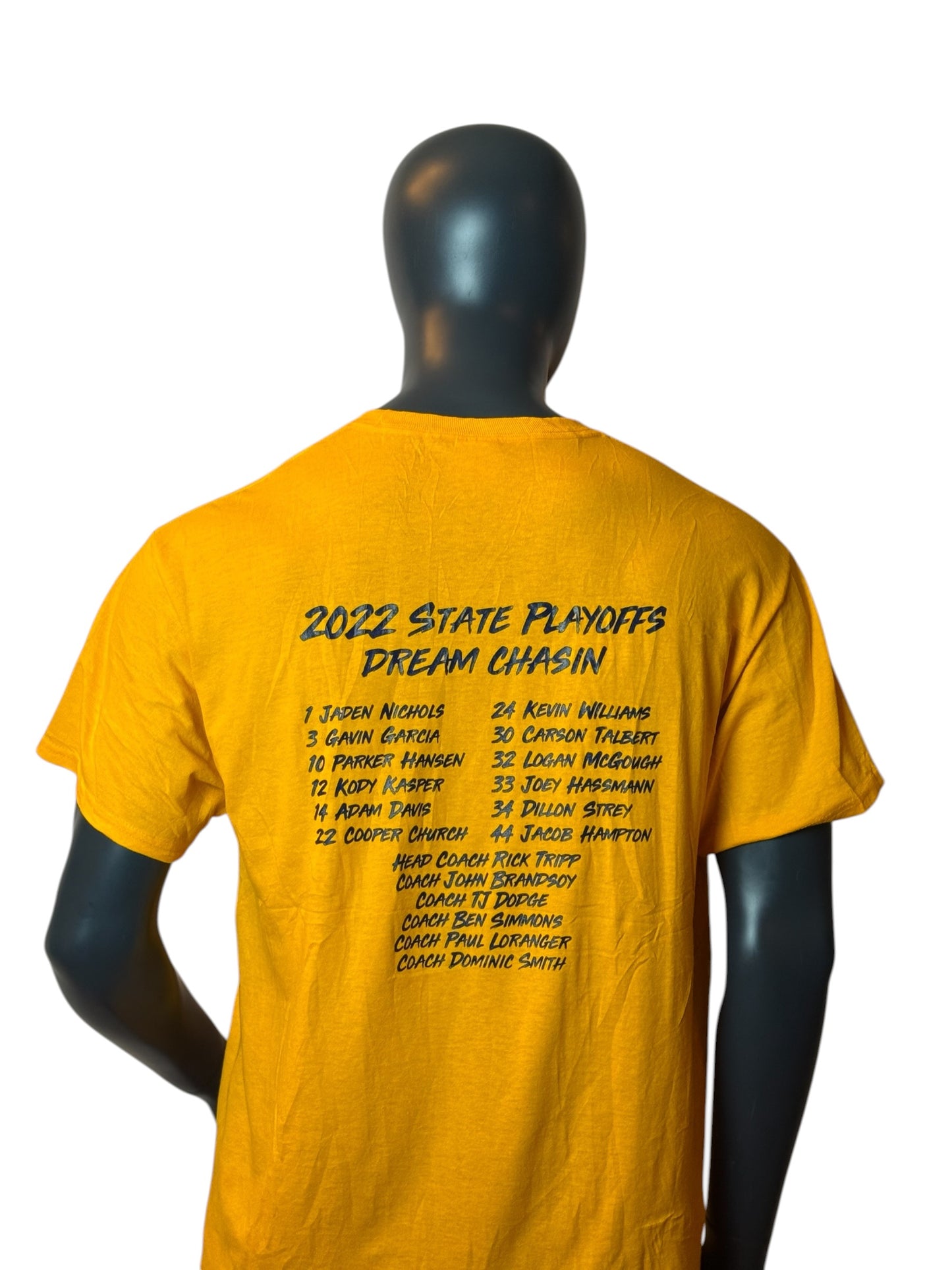Tahoma State Playoffs T-Shirt Yellow Vintage Basketball Tee Size L