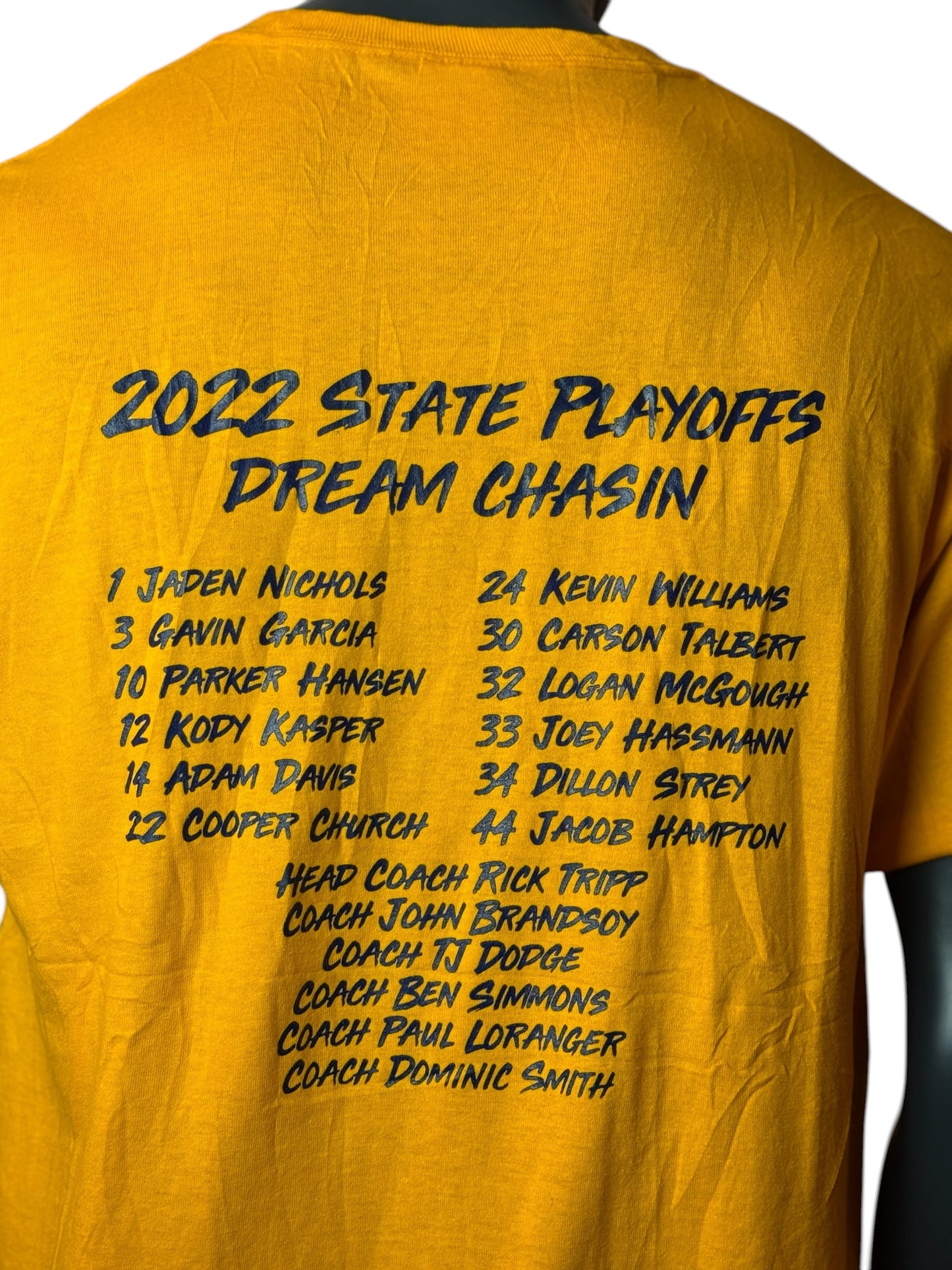Tahoma State Playoffs T-Shirt Yellow Vintage Basketball Tee Size L