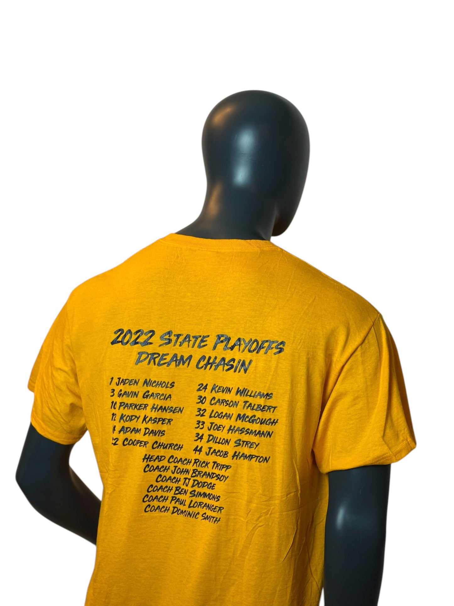 Tahoma State Playoffs T-Shirt Yellow Vintage Basketball Tee Size L