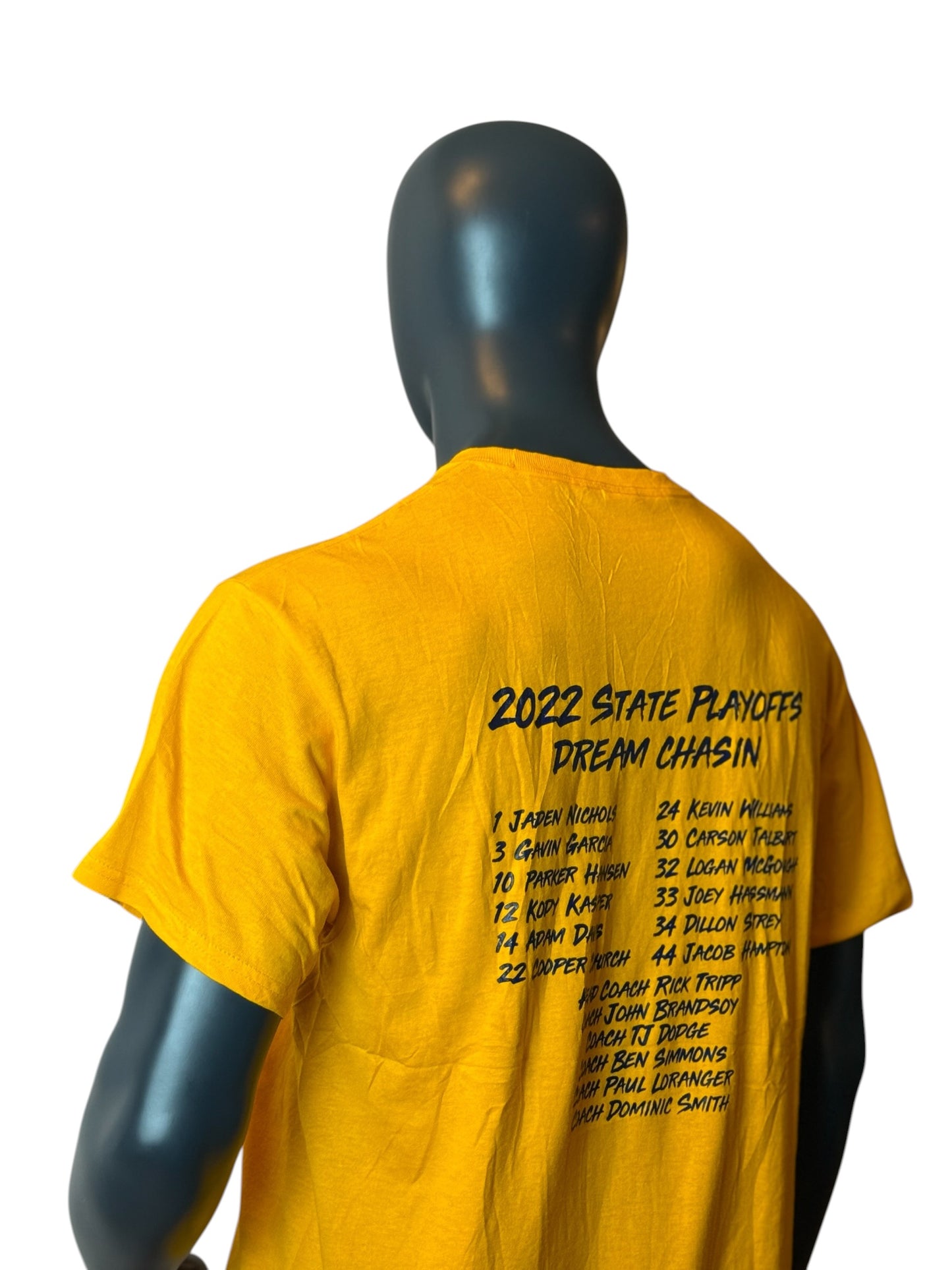 Tahoma State Playoffs T-Shirt Yellow Vintage Basketball Tee Size L