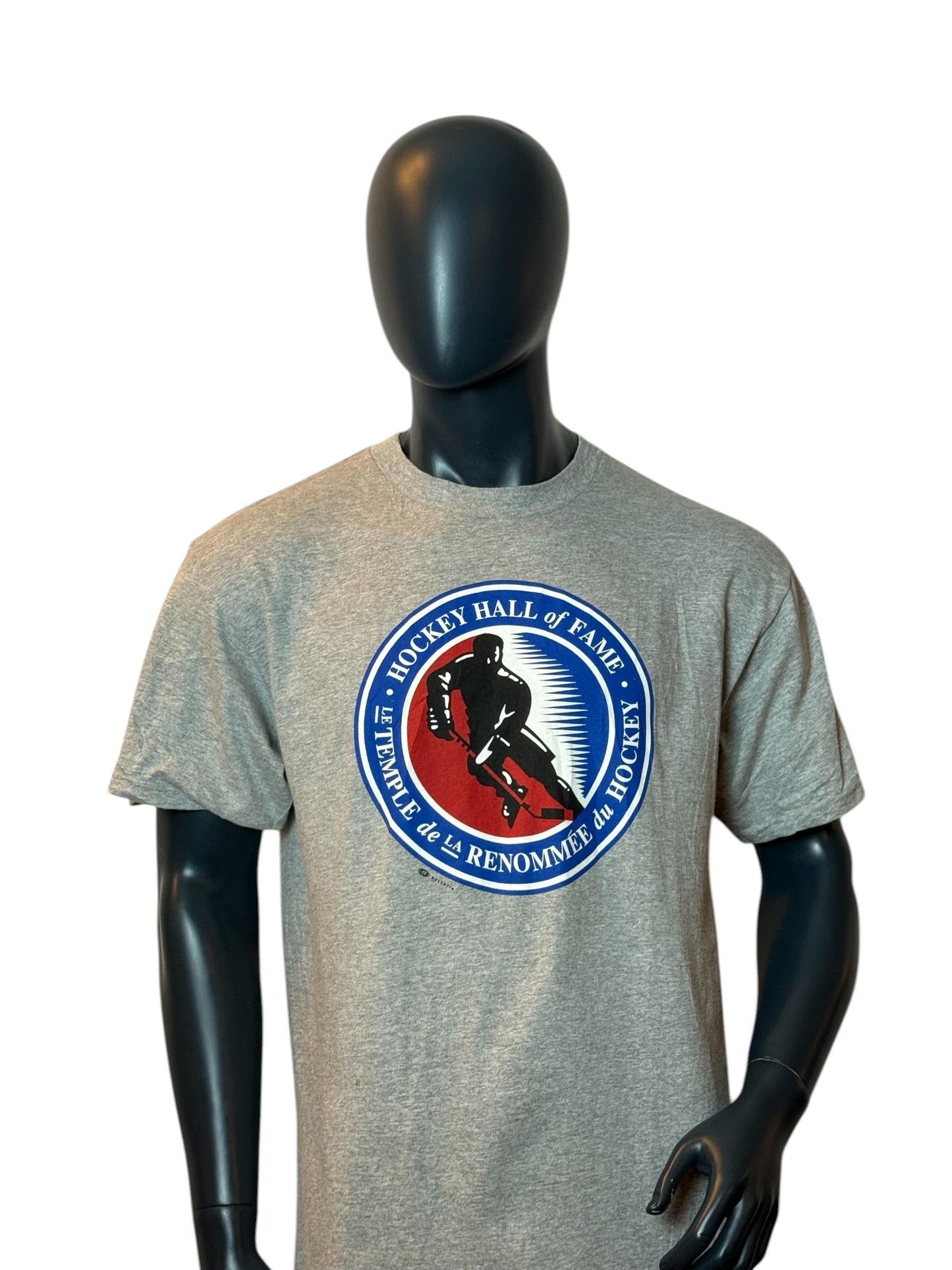 Hockey Hall of Fame T-Shirt Grey Retro Vintage NHL Tee Size L
