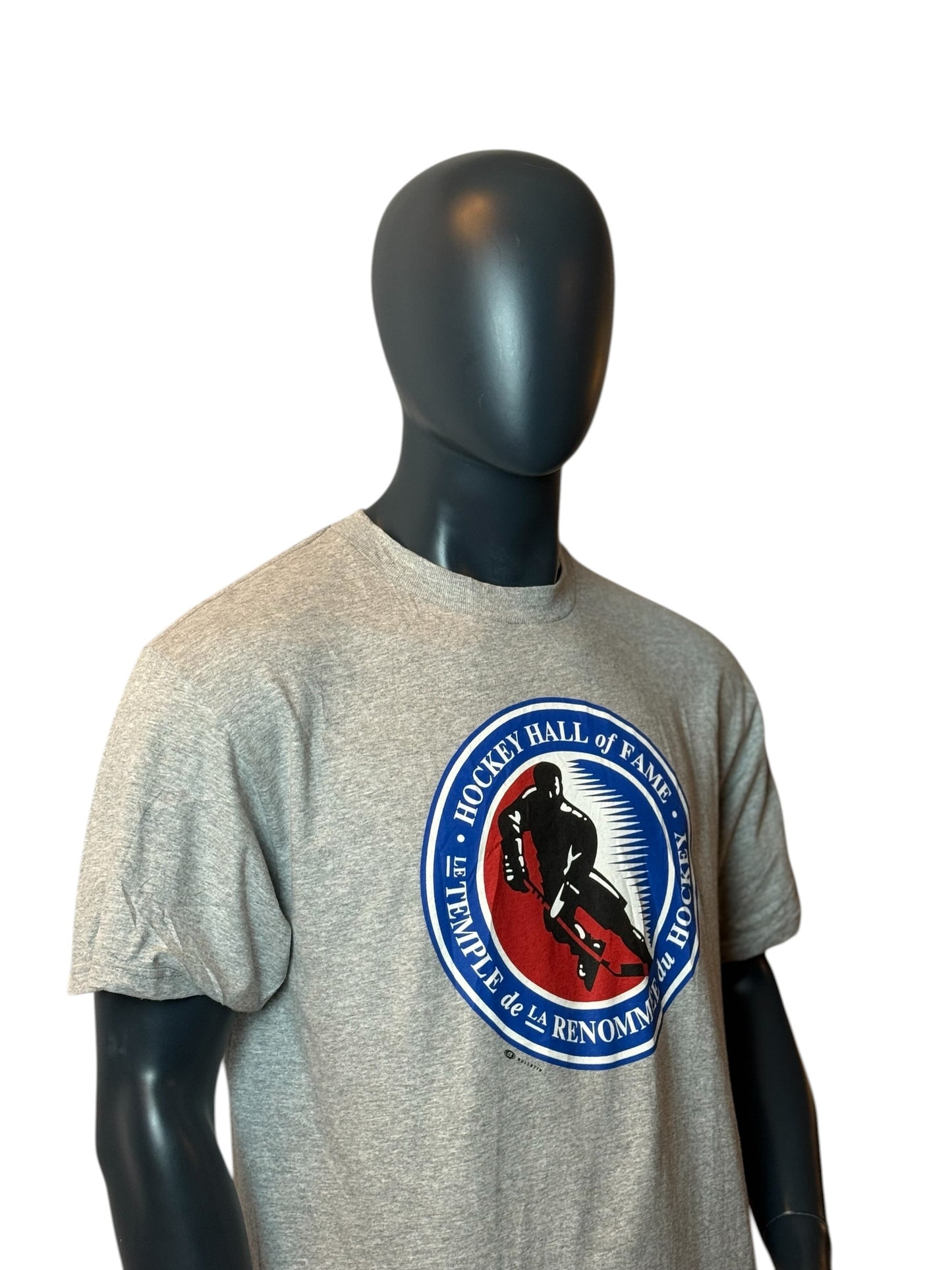 Hockey Hall of Fame T-Shirt Grey Retro Vintage NHL Tee Size L