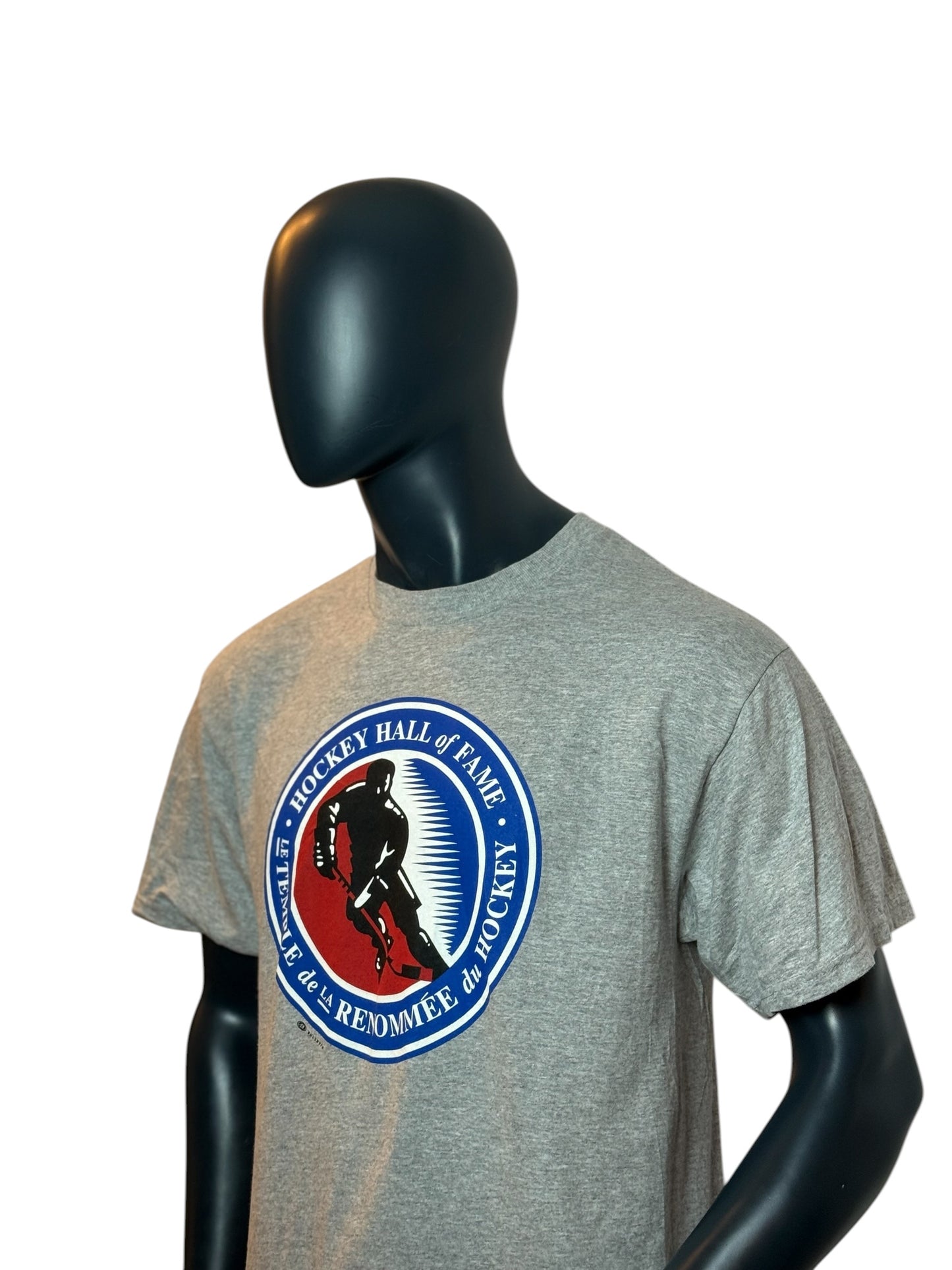 Hockey Hall of Fame T-Shirt Grey Retro Vintage NHL Tee Size L