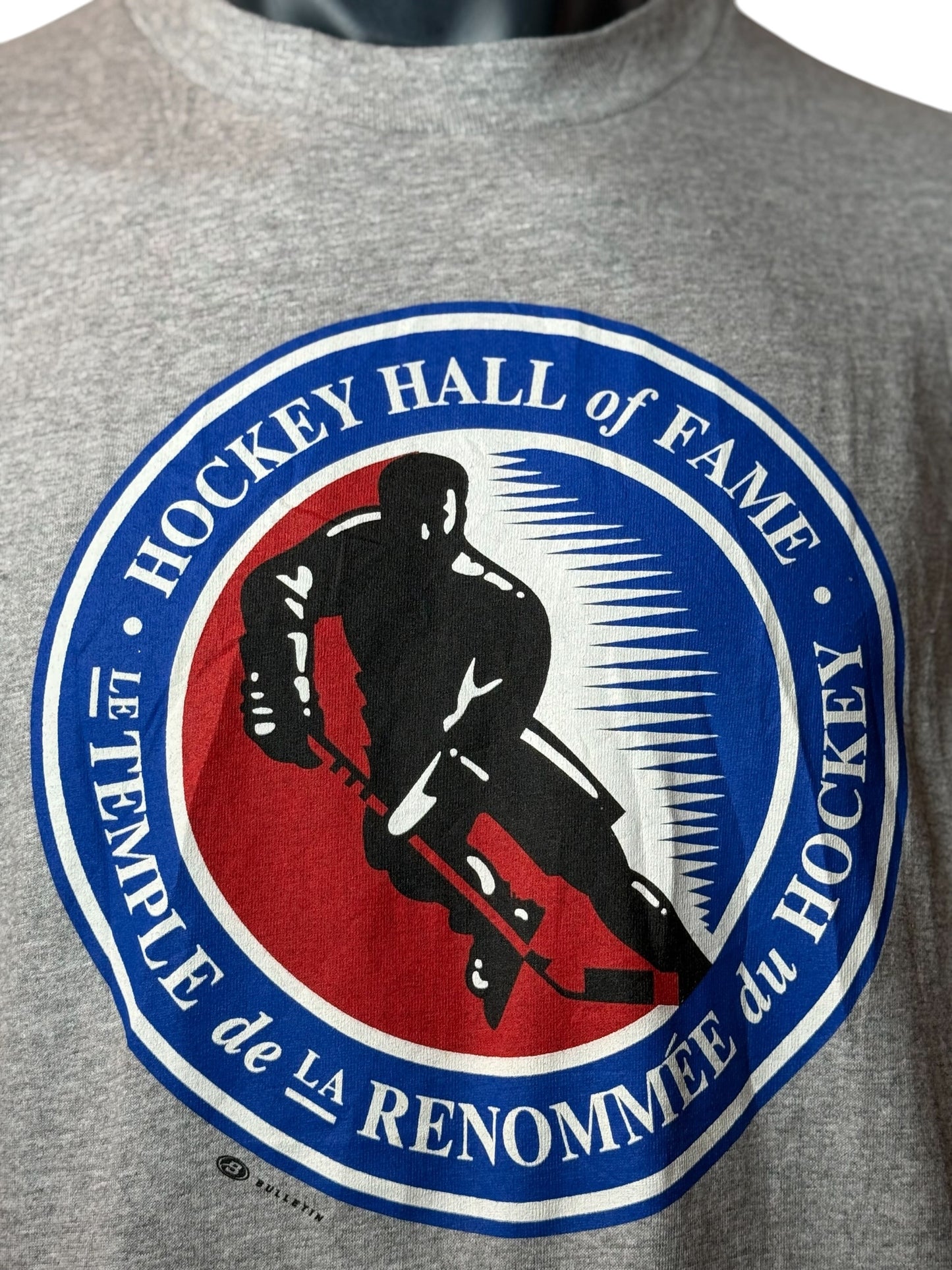 Hockey Hall of Fame T-Shirt Grey Retro Vintage NHL Tee Size L