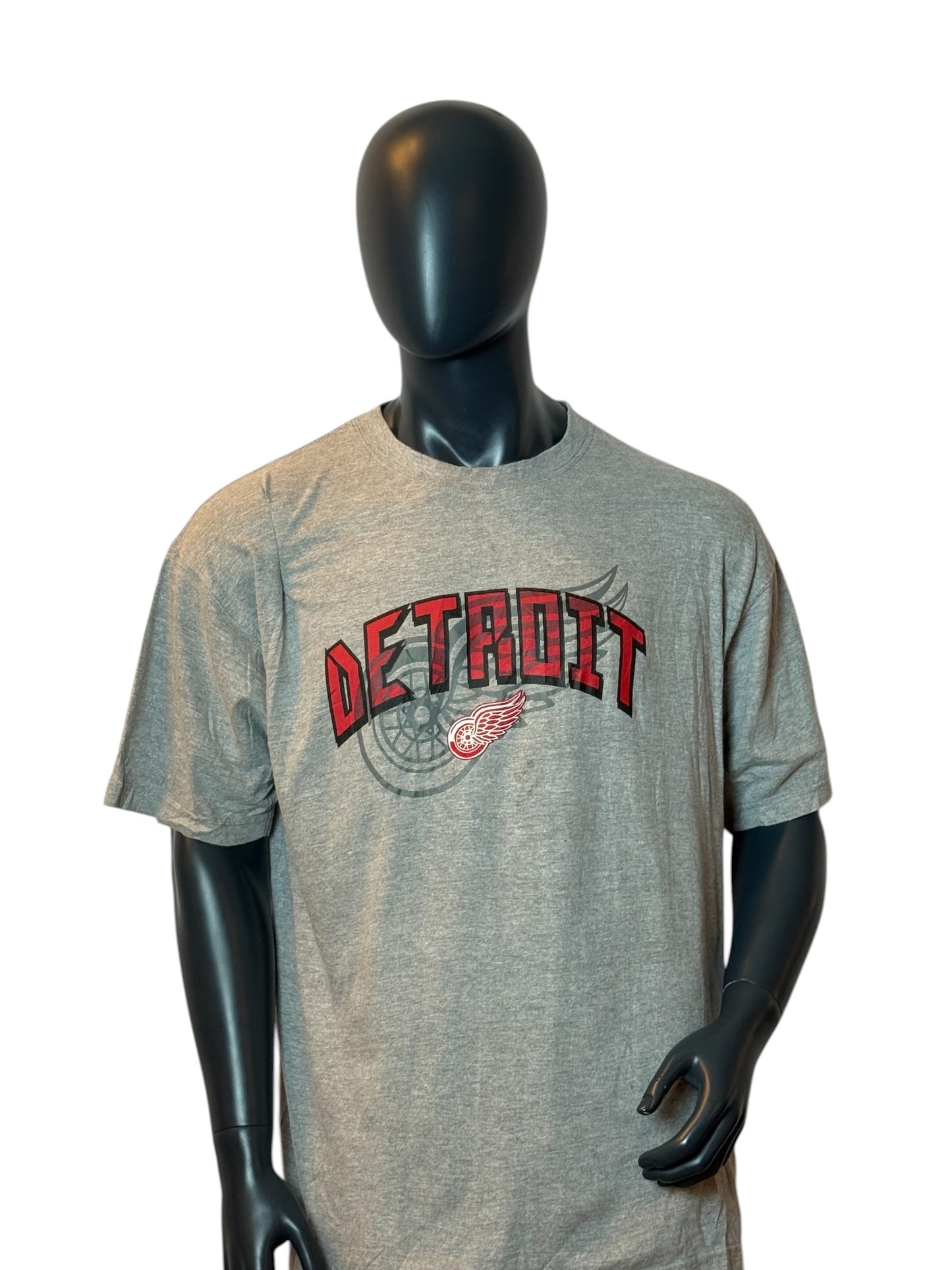 Detroit Red Wings T-Shirt Grey Retro Vintage NHL Tee Size XL