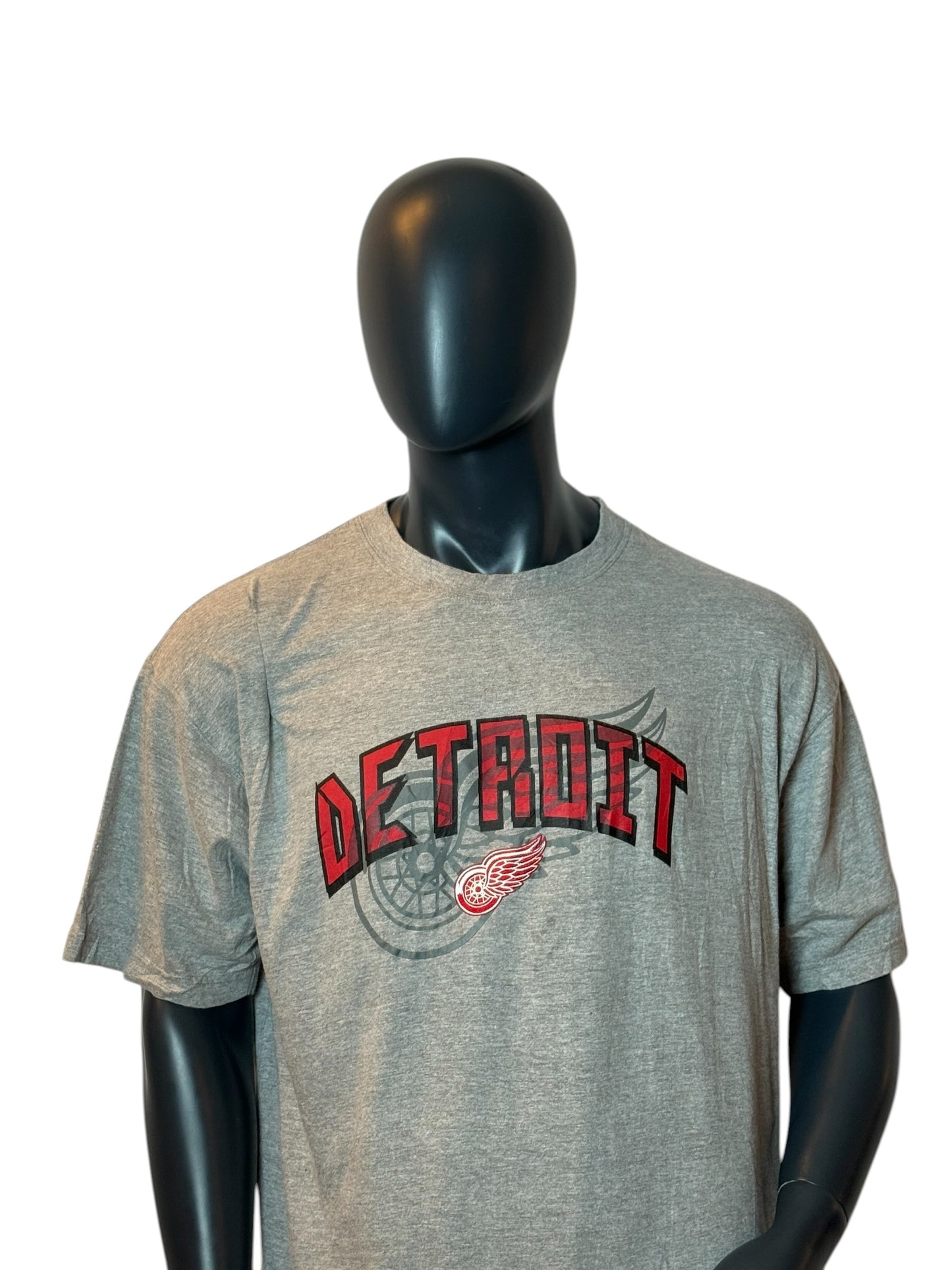 Detroit Red Wings T-Shirt Grey Retro Vintage NHL Tee Size XL