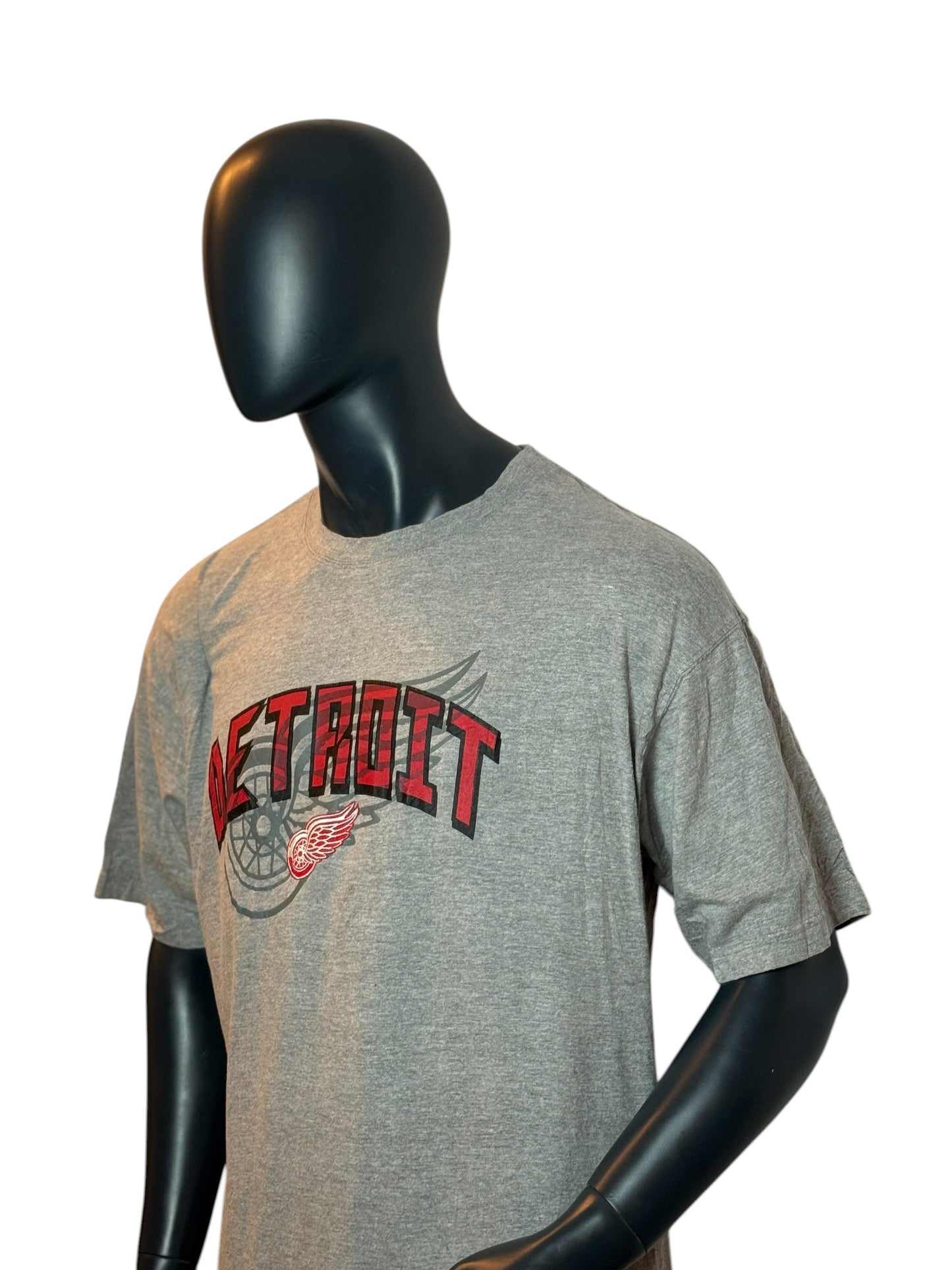 Detroit Red Wings T-Shirt Grey Retro Vintage NHL Tee Size XL