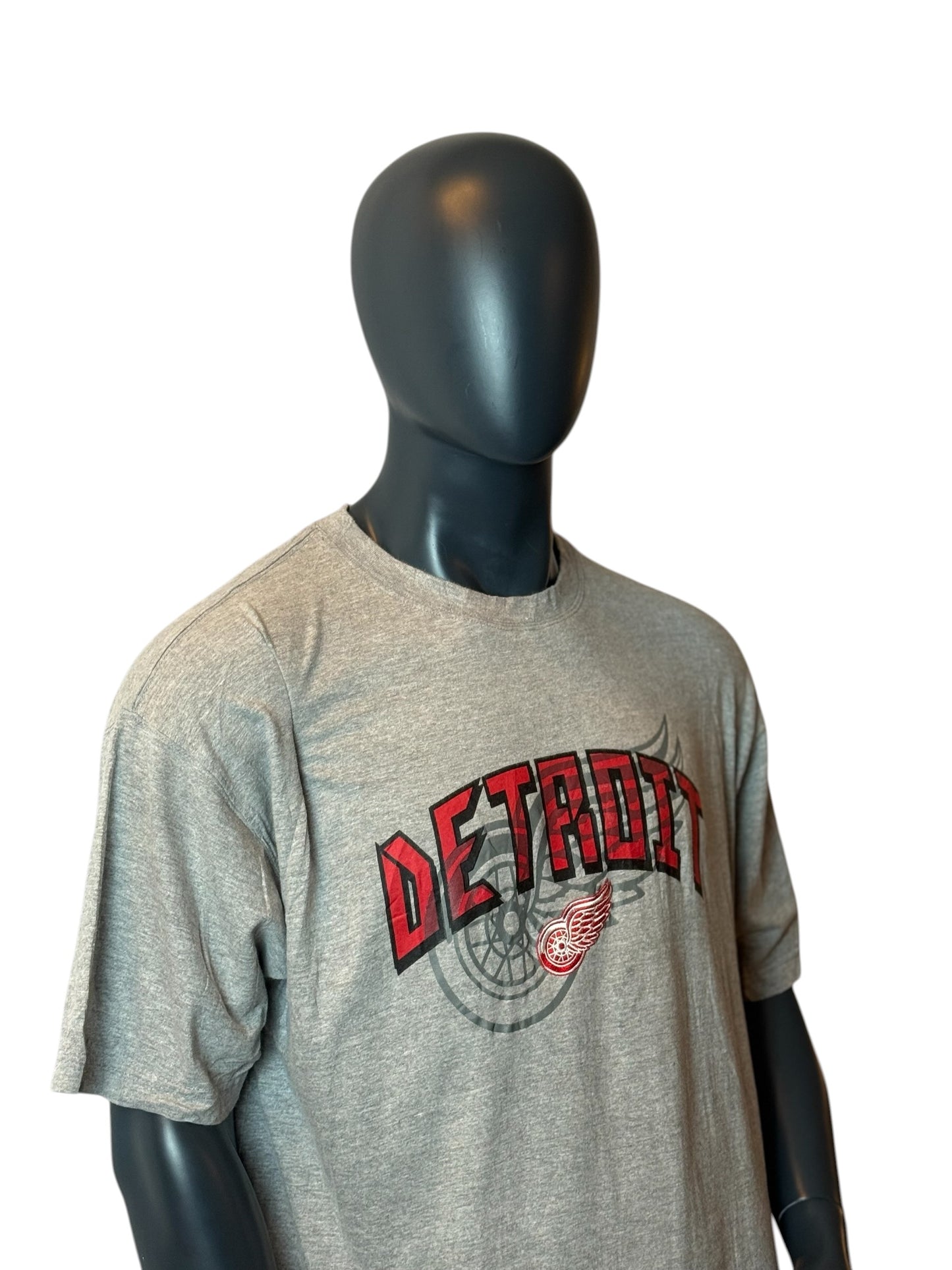 Detroit Red Wings T-Shirt Grey Retro Vintage NHL Tee Size XL
