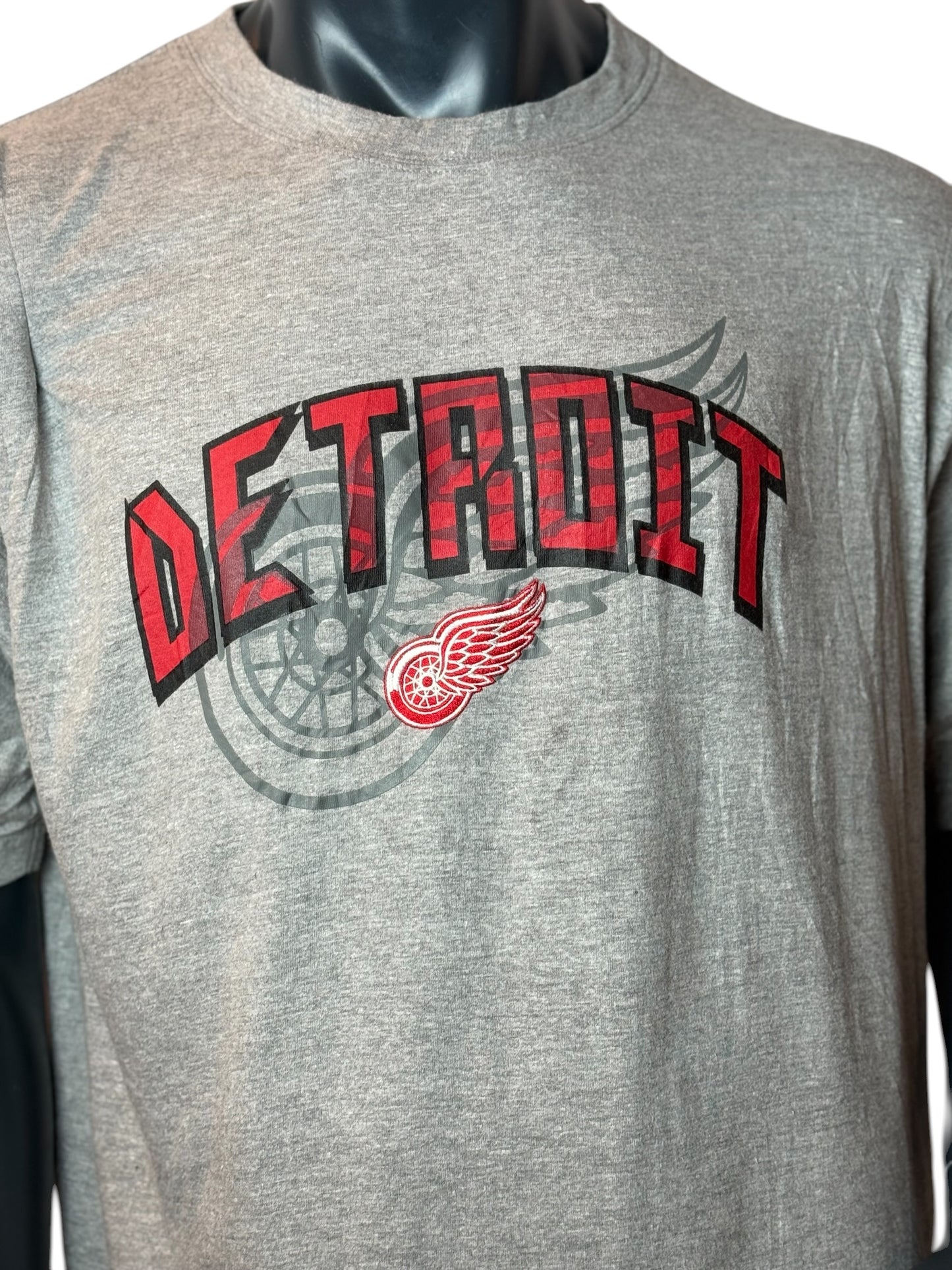 Detroit Red Wings T-Shirt Grey Retro Vintage NHL Tee Size XL