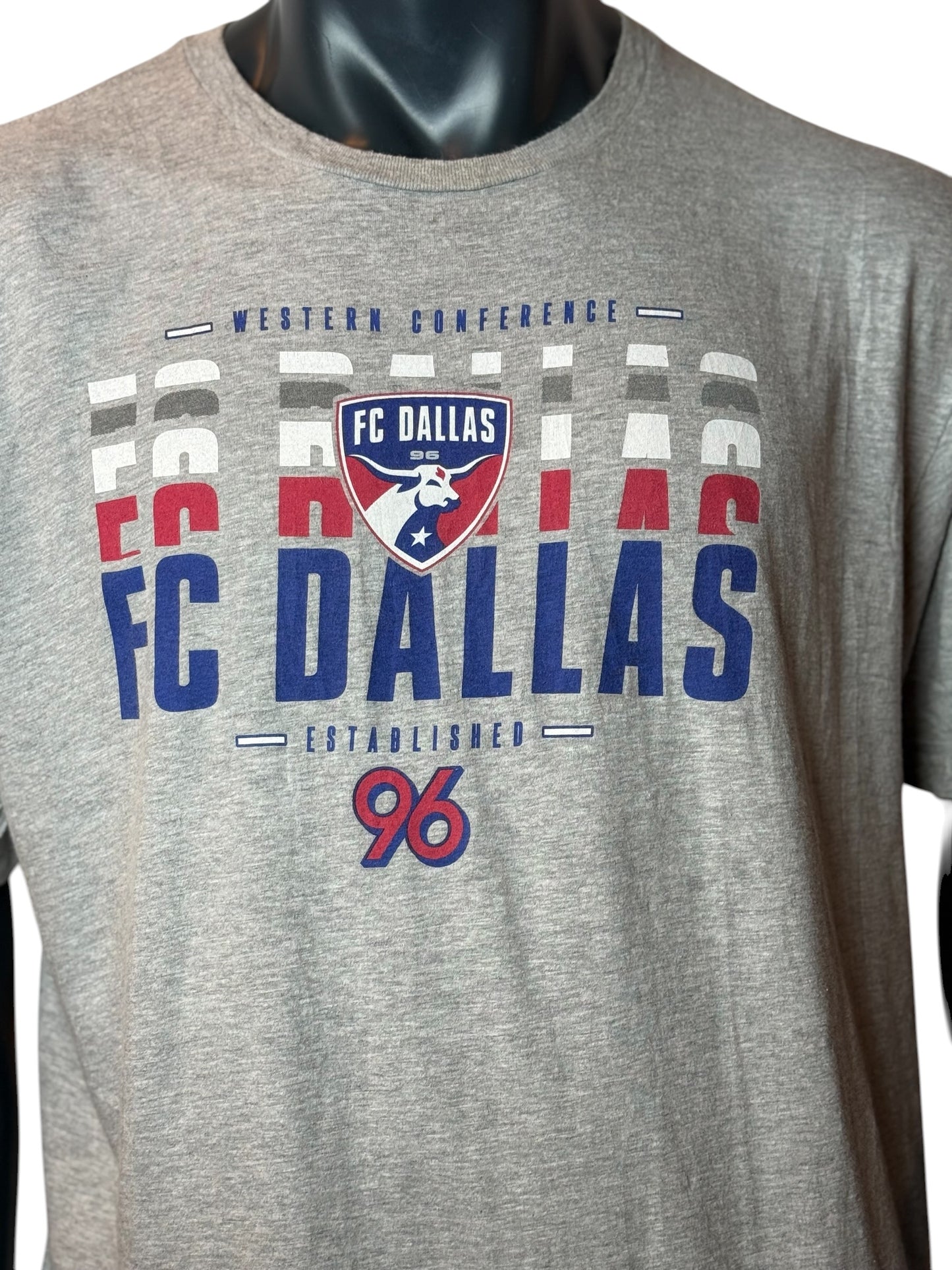 FC Dallas T-Shirt Grey Retro Vintage Soccer Tee Size XXL