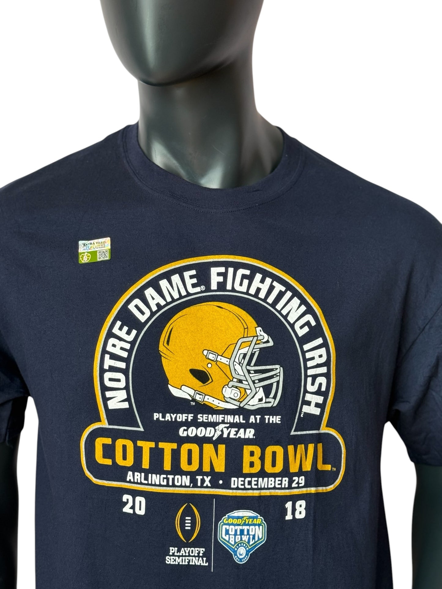 Notre Dame Fighting Irish Cotton Bowl 2018 T-Shirt Navy Size L
