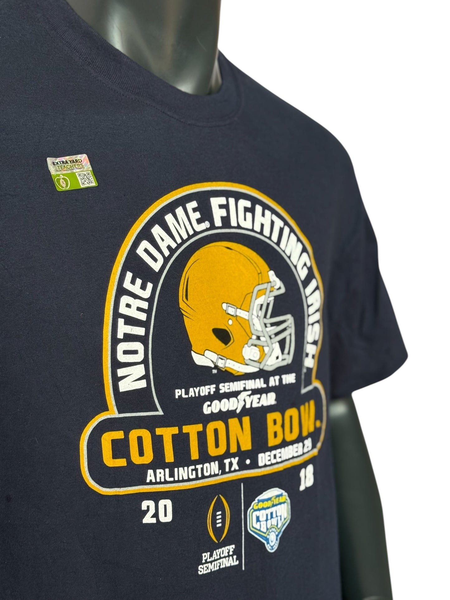Notre Dame Fighting Irish Cotton Bowl 2018 T-Shirt Navy Size L