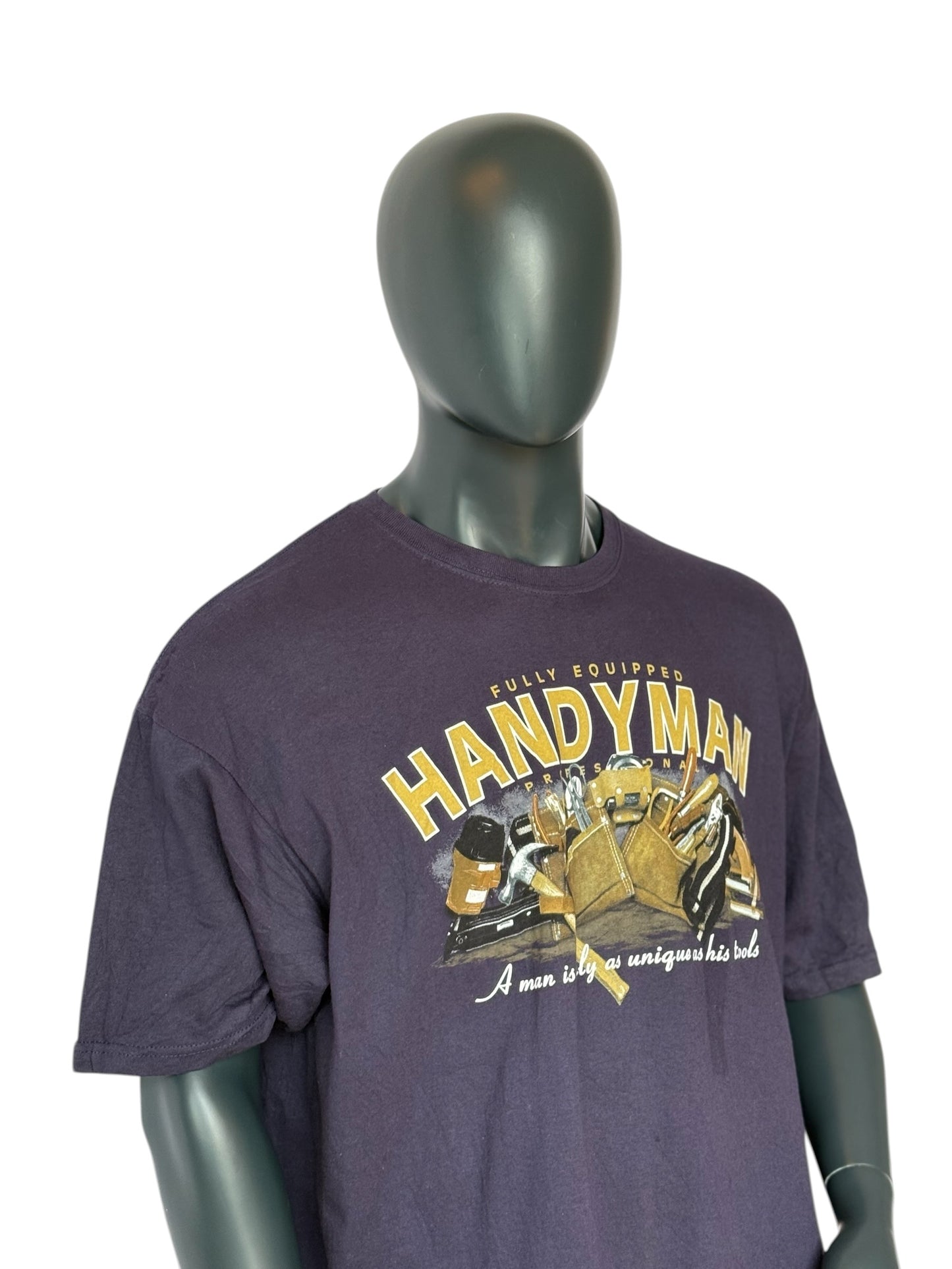 Handyman Retro Graphic T-Shirt Purple Size XXL