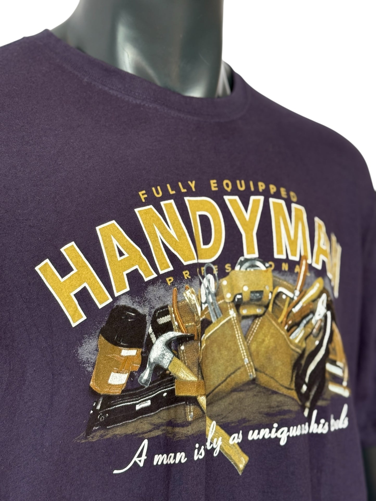 Handyman Retro Graphic T-Shirt Purple Size XXL