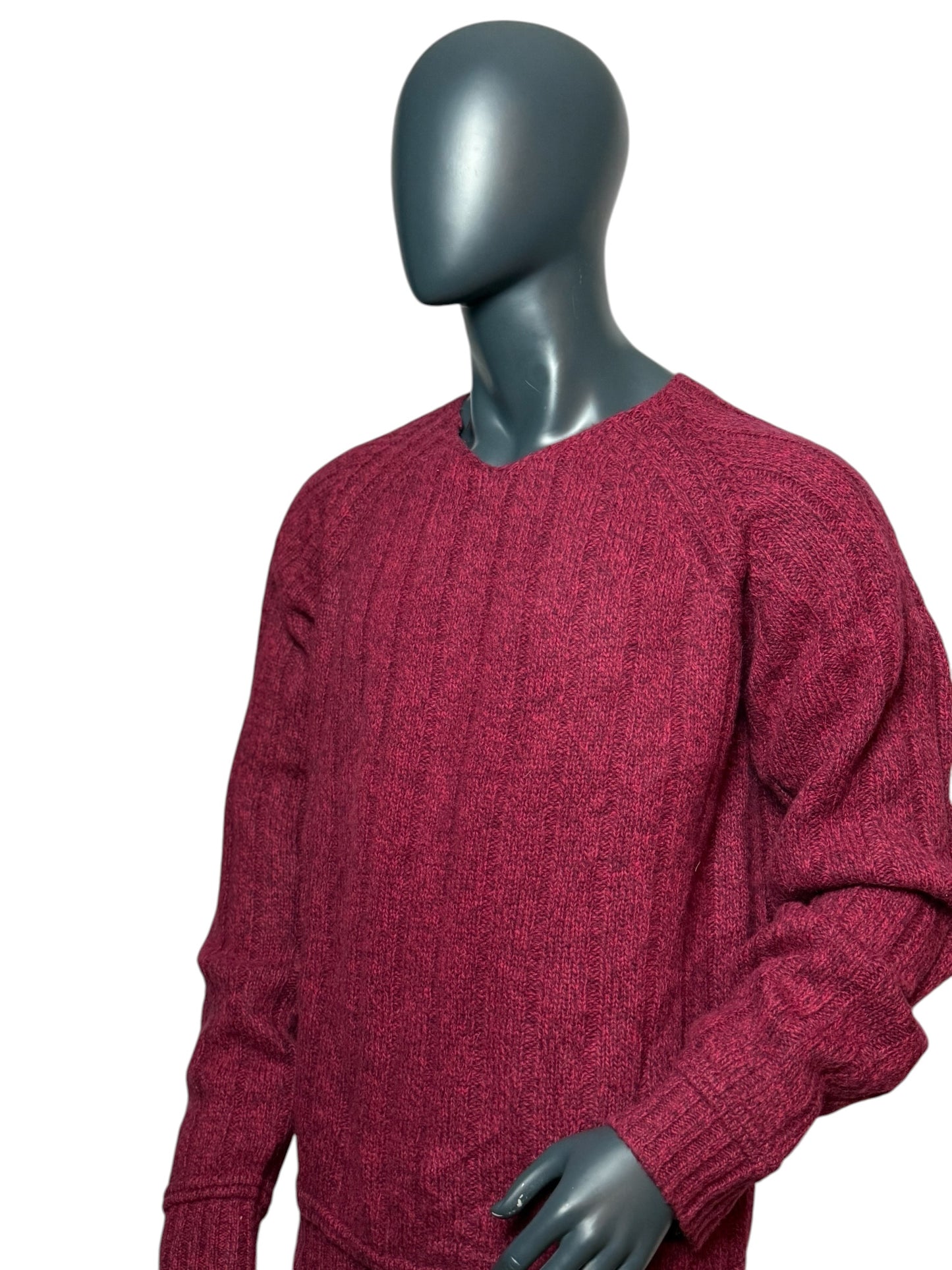 Vintage Diesel Strickpullover Rot, V-Neck, 90s Designer Knit Sweater Size XXL