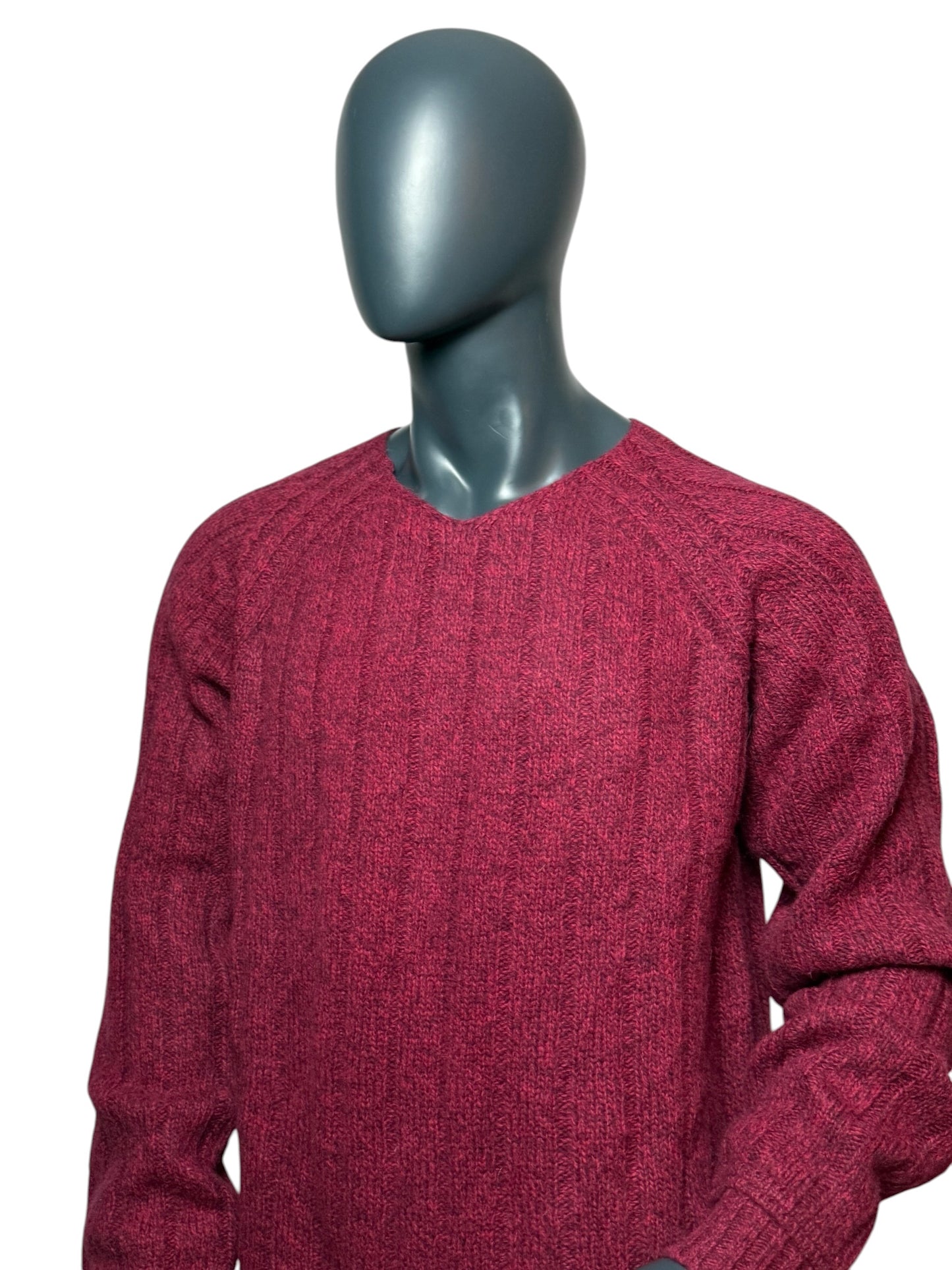 Vintage Diesel Strickpullover Rot, V-Neck, 90s Designer Knit Sweater Size XXL