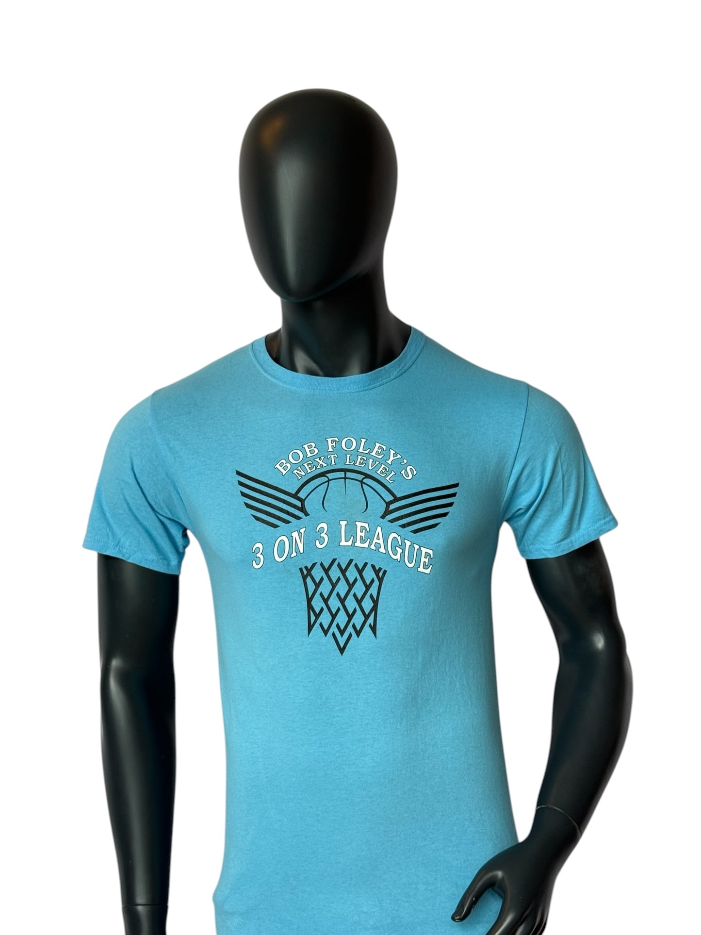 Vintage Bob Foley’s 3 on 3 League Basketball T-Shirt Blue Size S