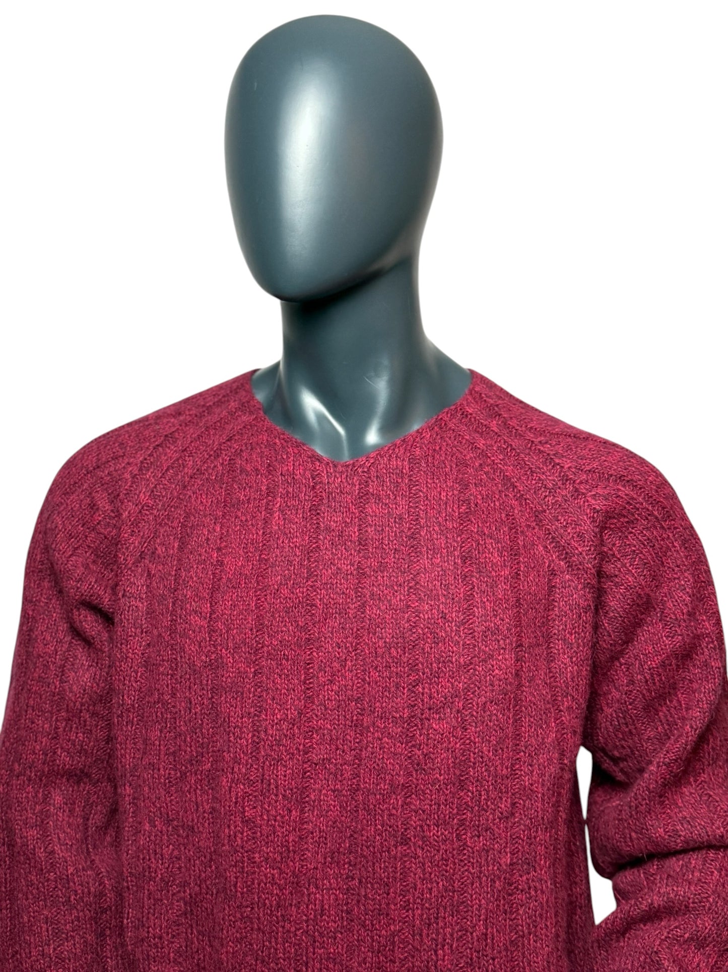 Vintage Diesel Strickpullover Rot, V-Neck, 90s Designer Knit Sweater Size XXL