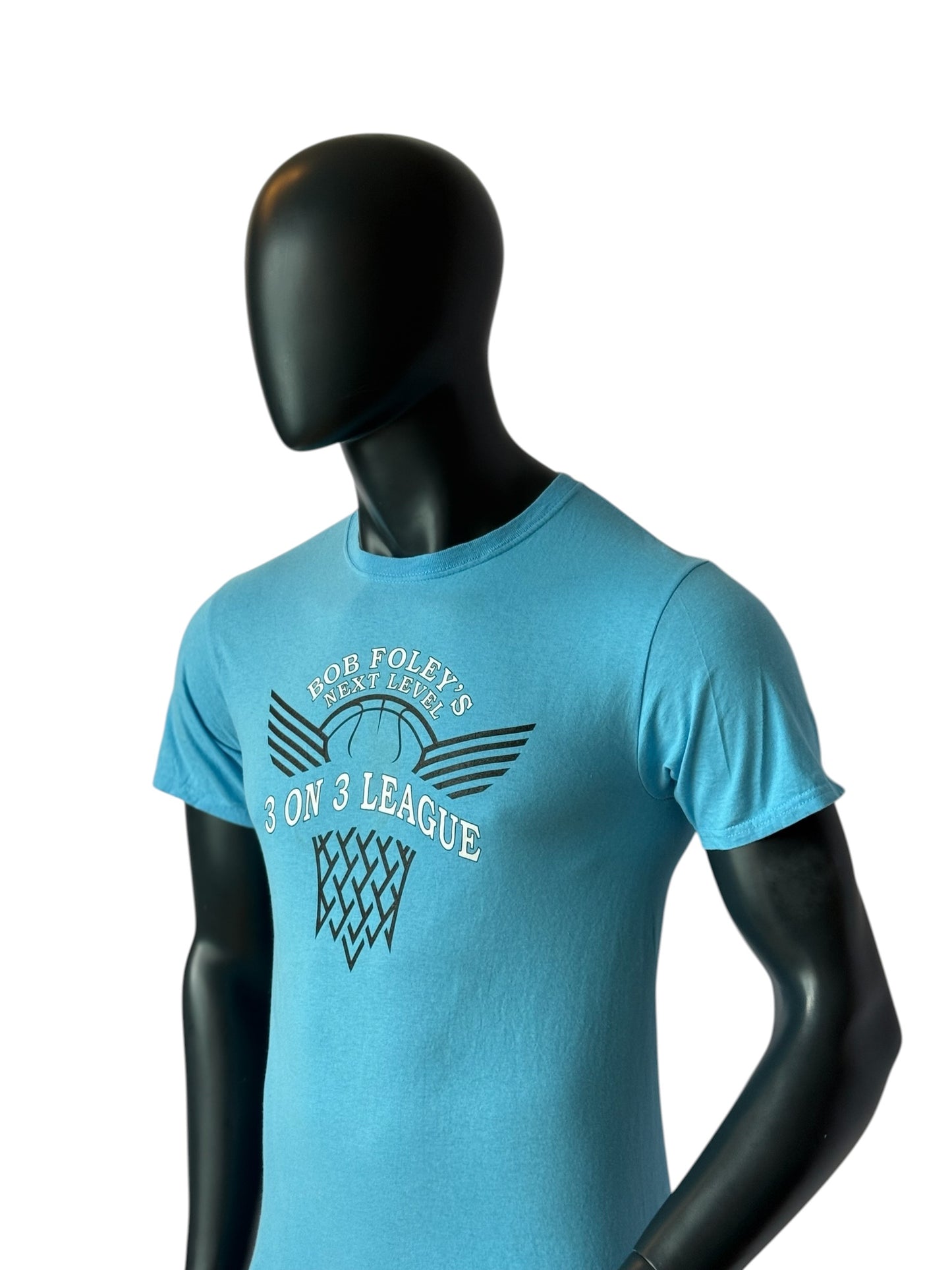 Vintage Bob Foley’s 3 on 3 League Basketball T-Shirt Blue Size S