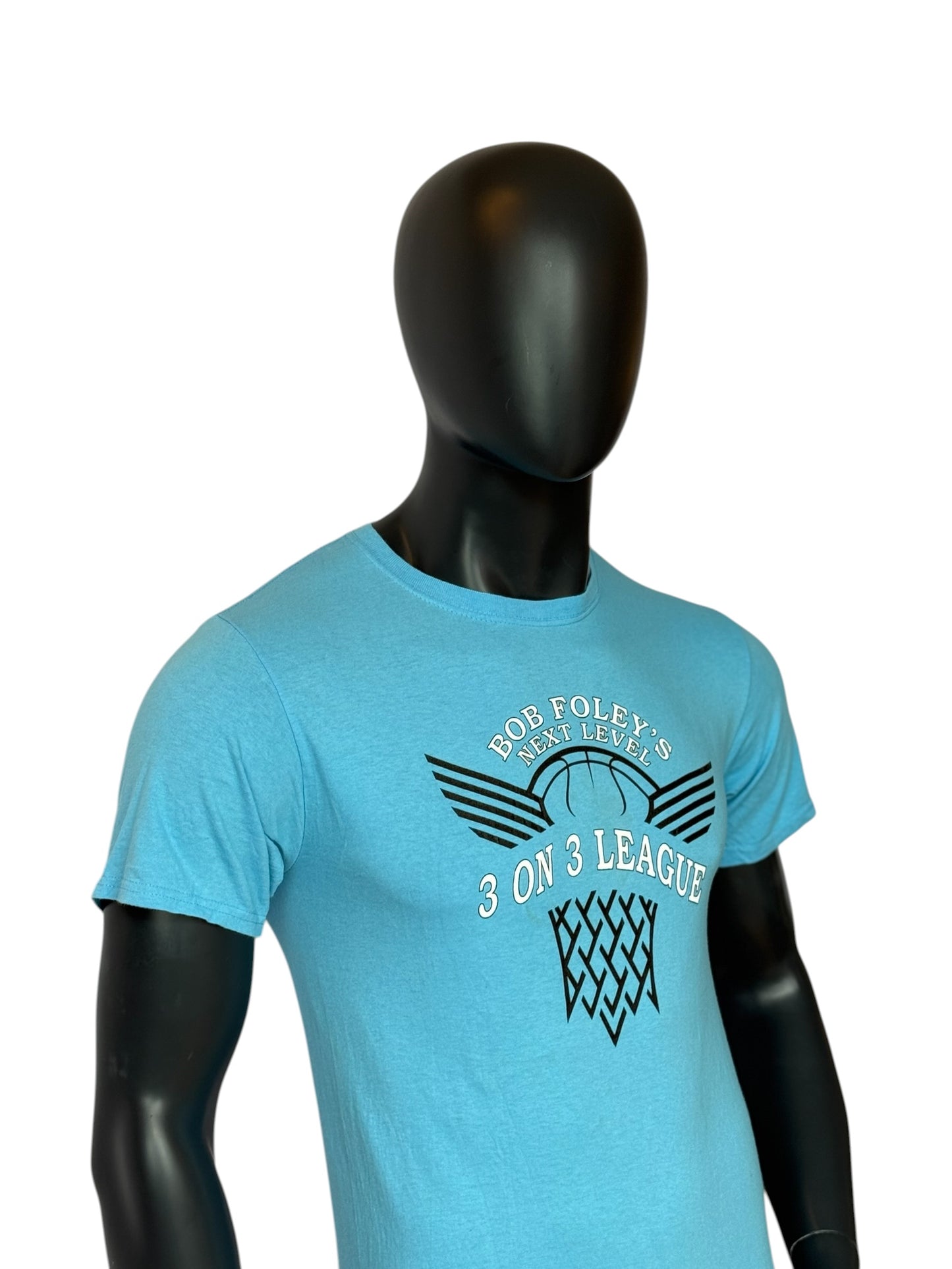 Vintage Bob Foley’s 3 on 3 League Basketball T-Shirt Blue Size S