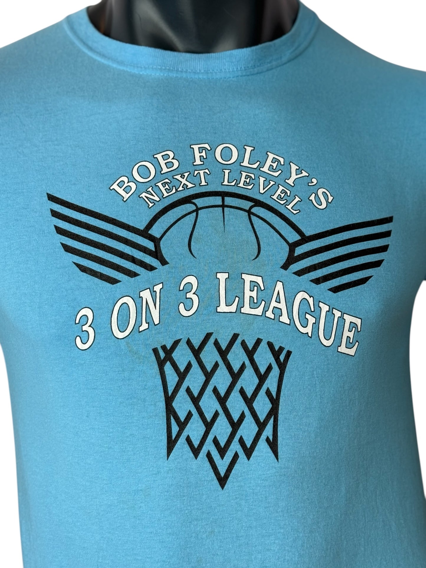 Vintage Bob Foley’s 3 on 3 League Basketball T-Shirt Blue Size S
