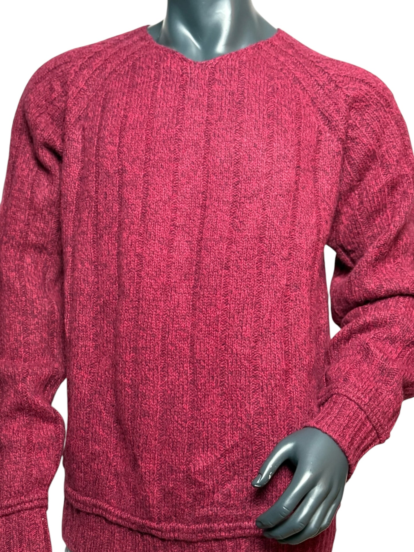 Vintage Diesel Strickpullover Rot, V-Neck, 90s Designer Knit Sweater Size XXL