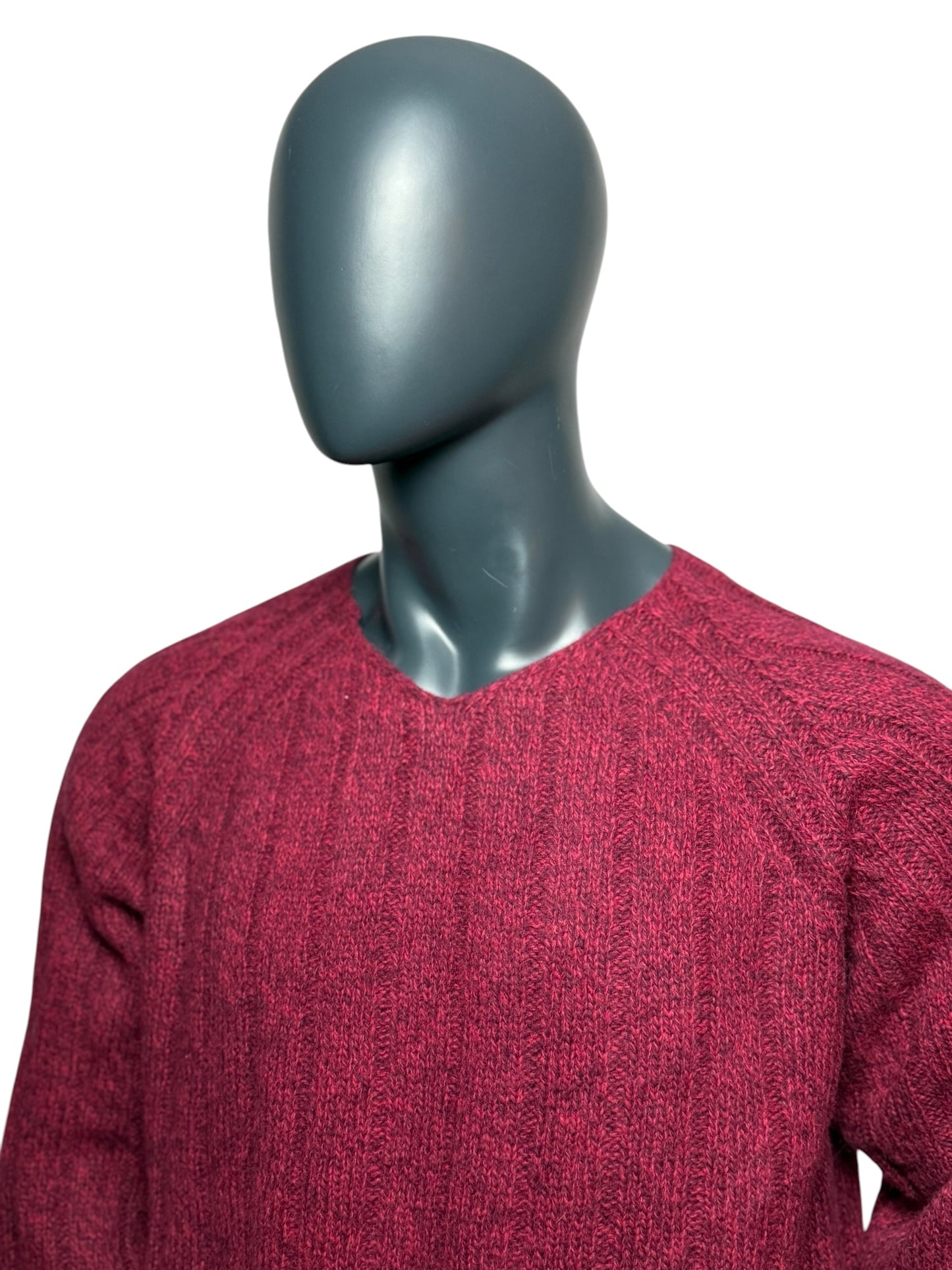Vintage Diesel Strickpullover Rot, V-Neck, 90s Designer Knit Sweater Size XXL