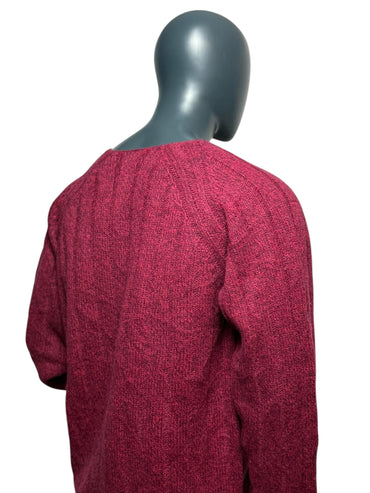 Pull en tricot Diesel vintage rouge, col en V, pull designer des années 90, taille XXL