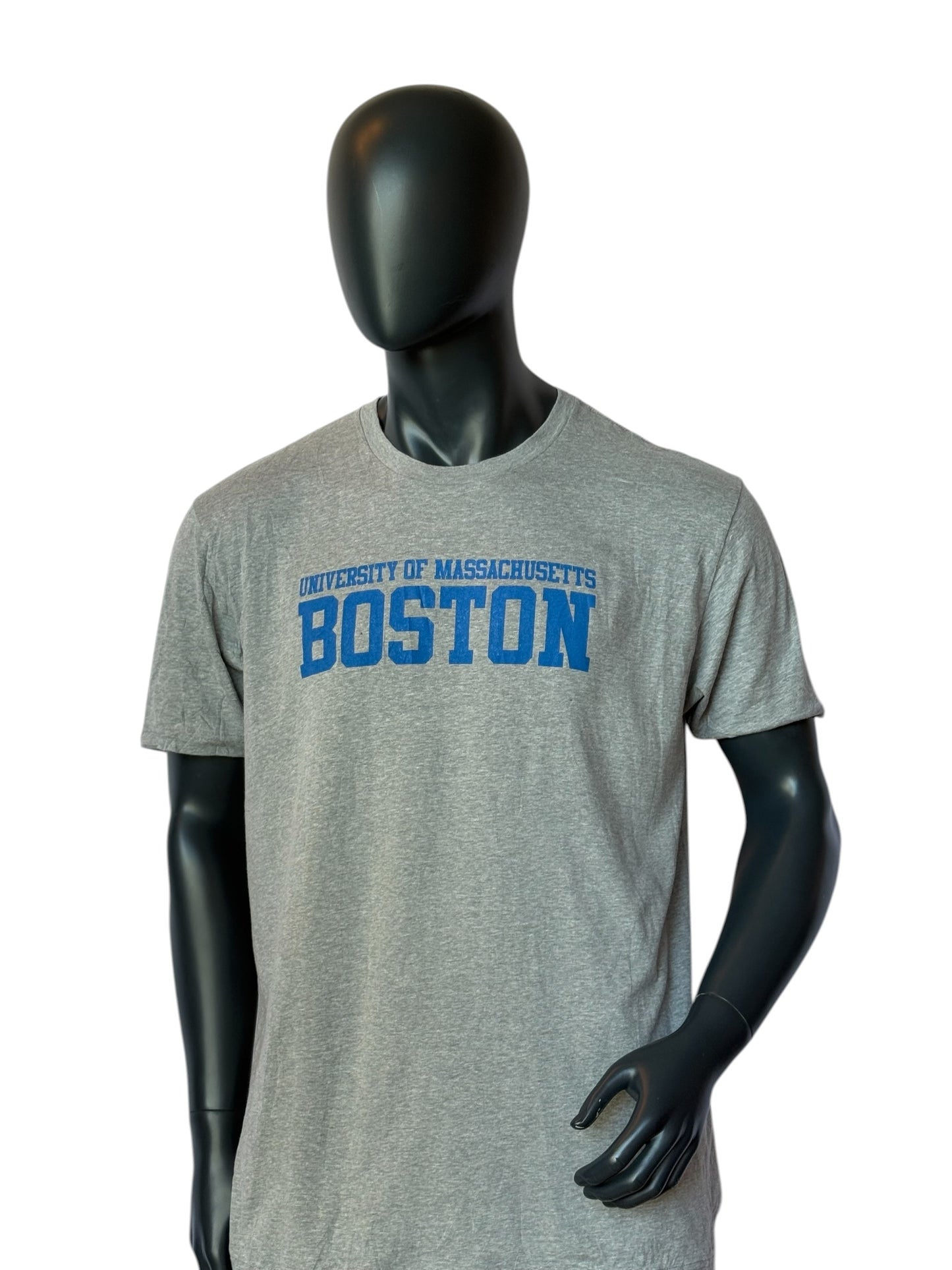 Vintage Retro UMass Boston Beacon T-Shirt Grey Size XL