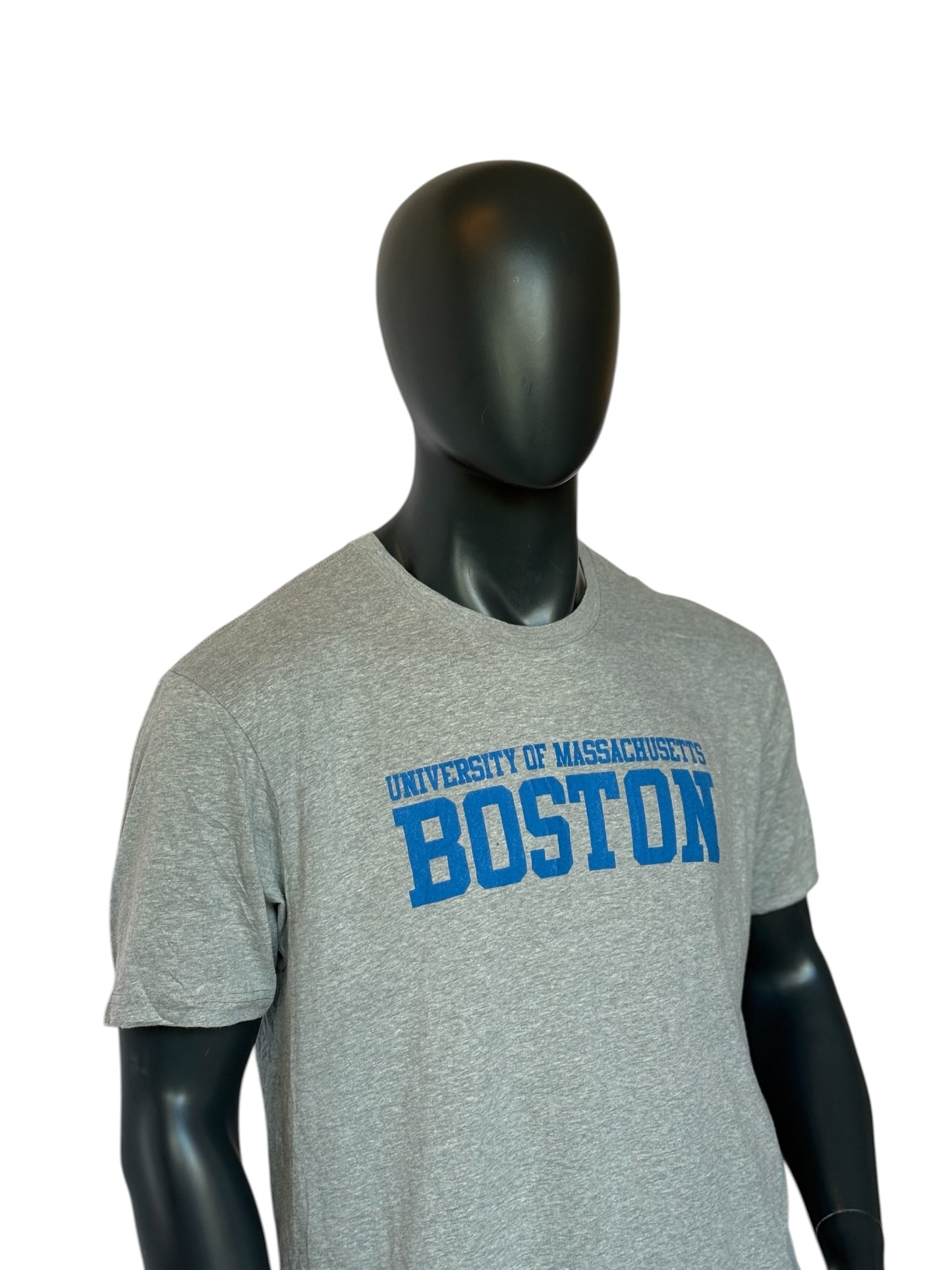 Vintage Retro UMass Boston Beacon T-Shirt Grey Size XL
