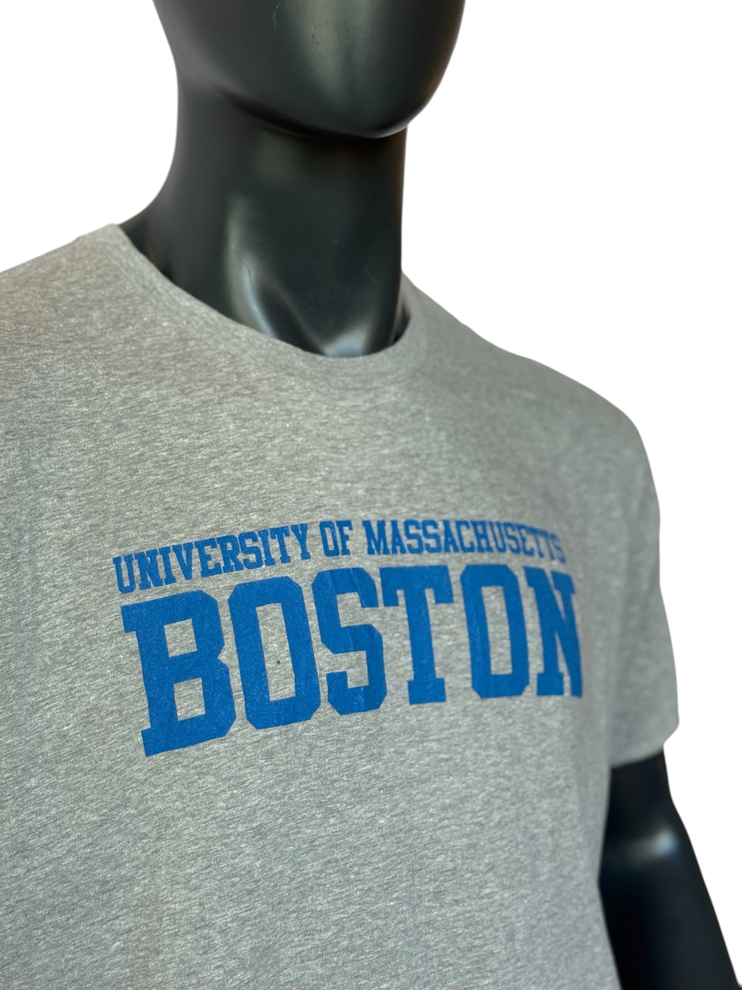 Vintage Retro UMass Boston Beacon T-Shirt Grey Size XL