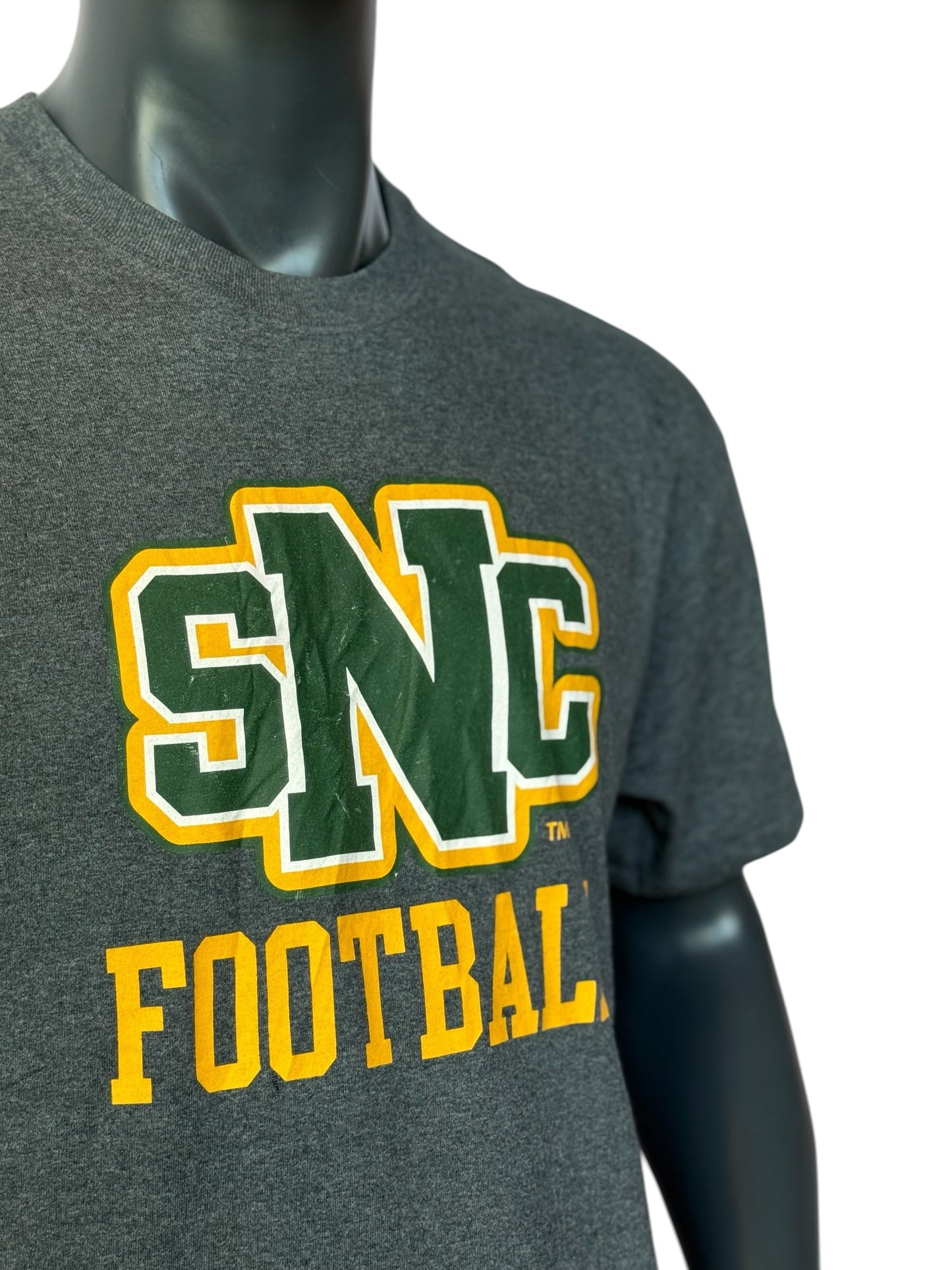 Vintage Retro SNC Football T-Shirt Grey Size L