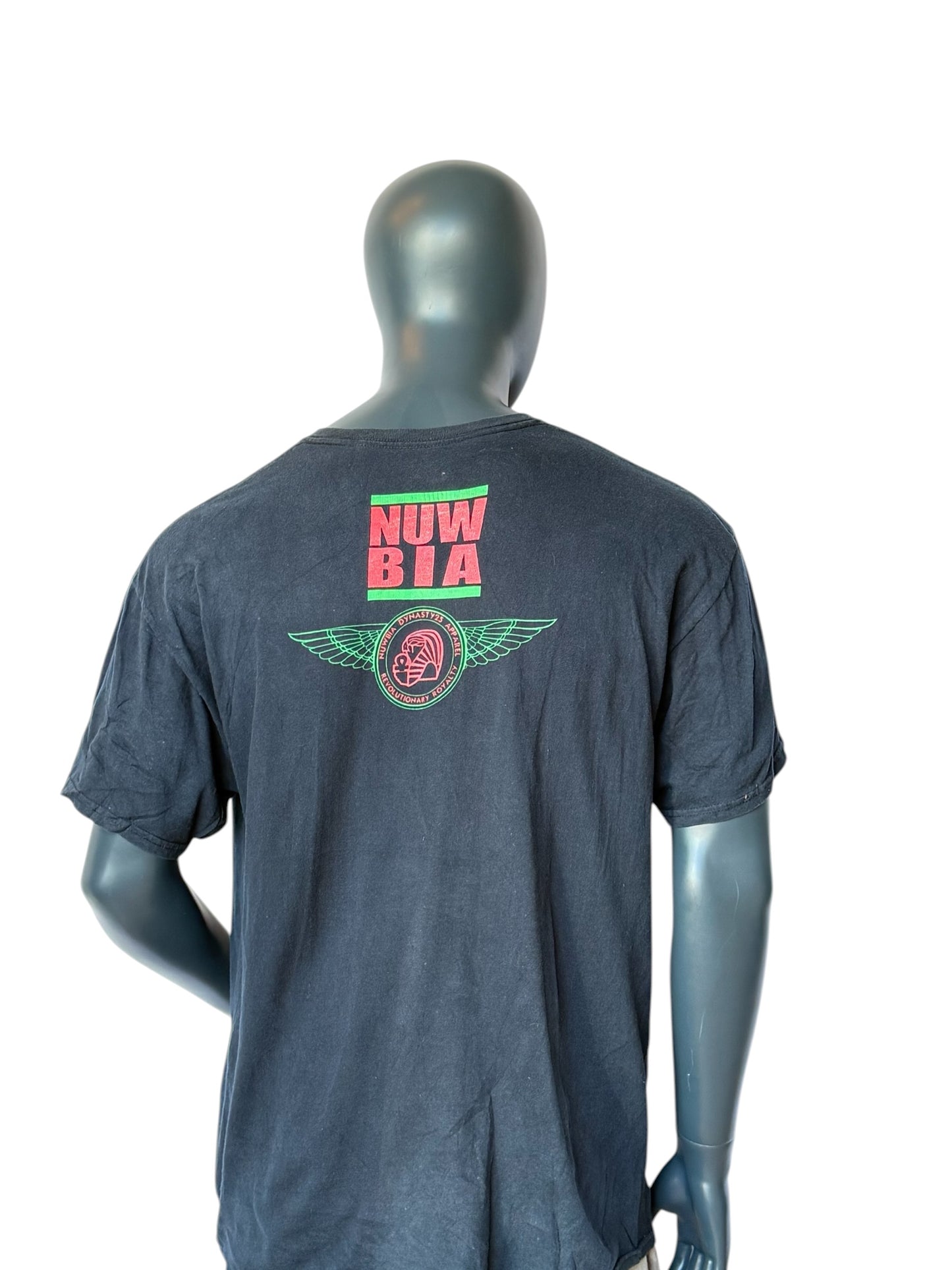 Vintage Retro BLK PWR Nubia Graphic T-Shirt Black Size XL