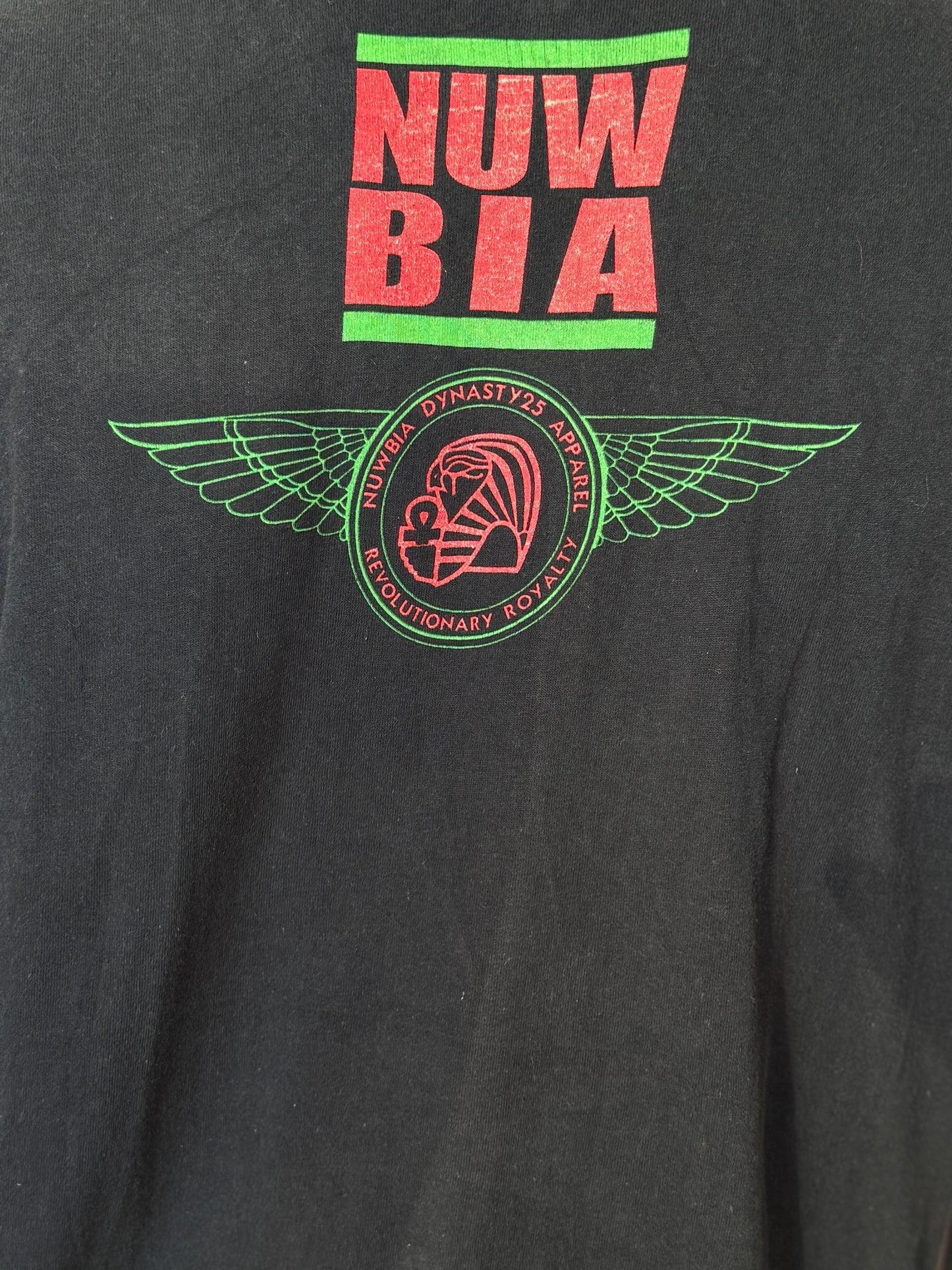 Vintage Retro BLK PWR Nubia Graphic T-Shirt Black Size XL