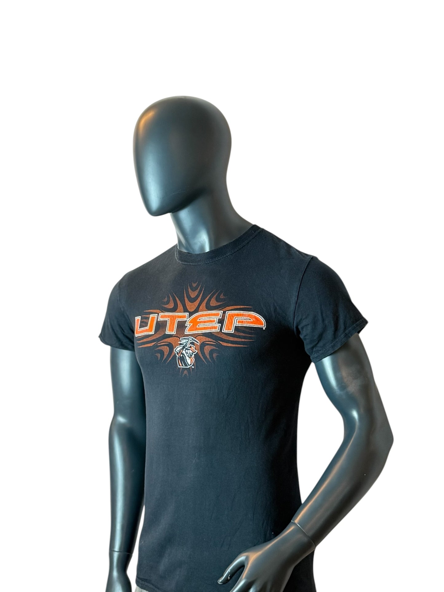 Vintage Retro UTEP Miners T-Shirt Black Size S