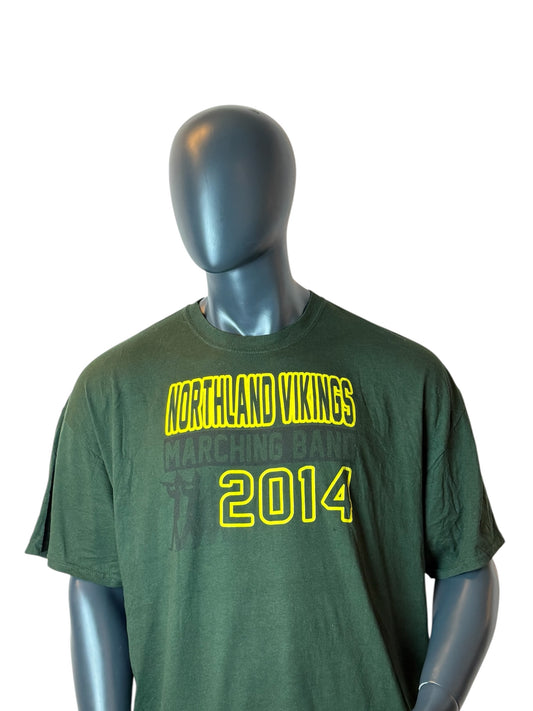 Vintage Retro Northland Vikings Marching Band 2014 T-Shirt Green