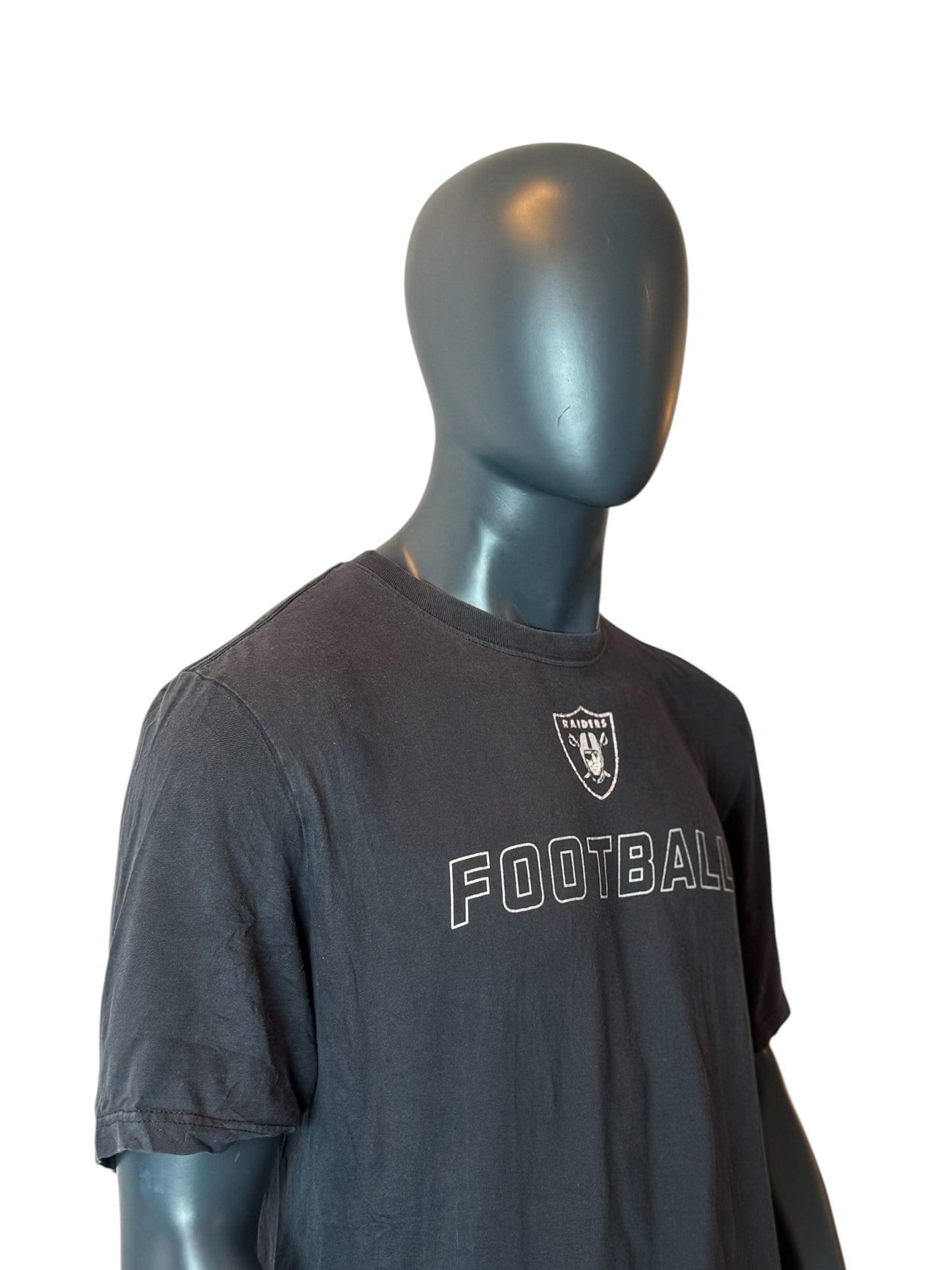 Vintage Retro Nike NFL Raiders Football T-Shirt Black Size XL